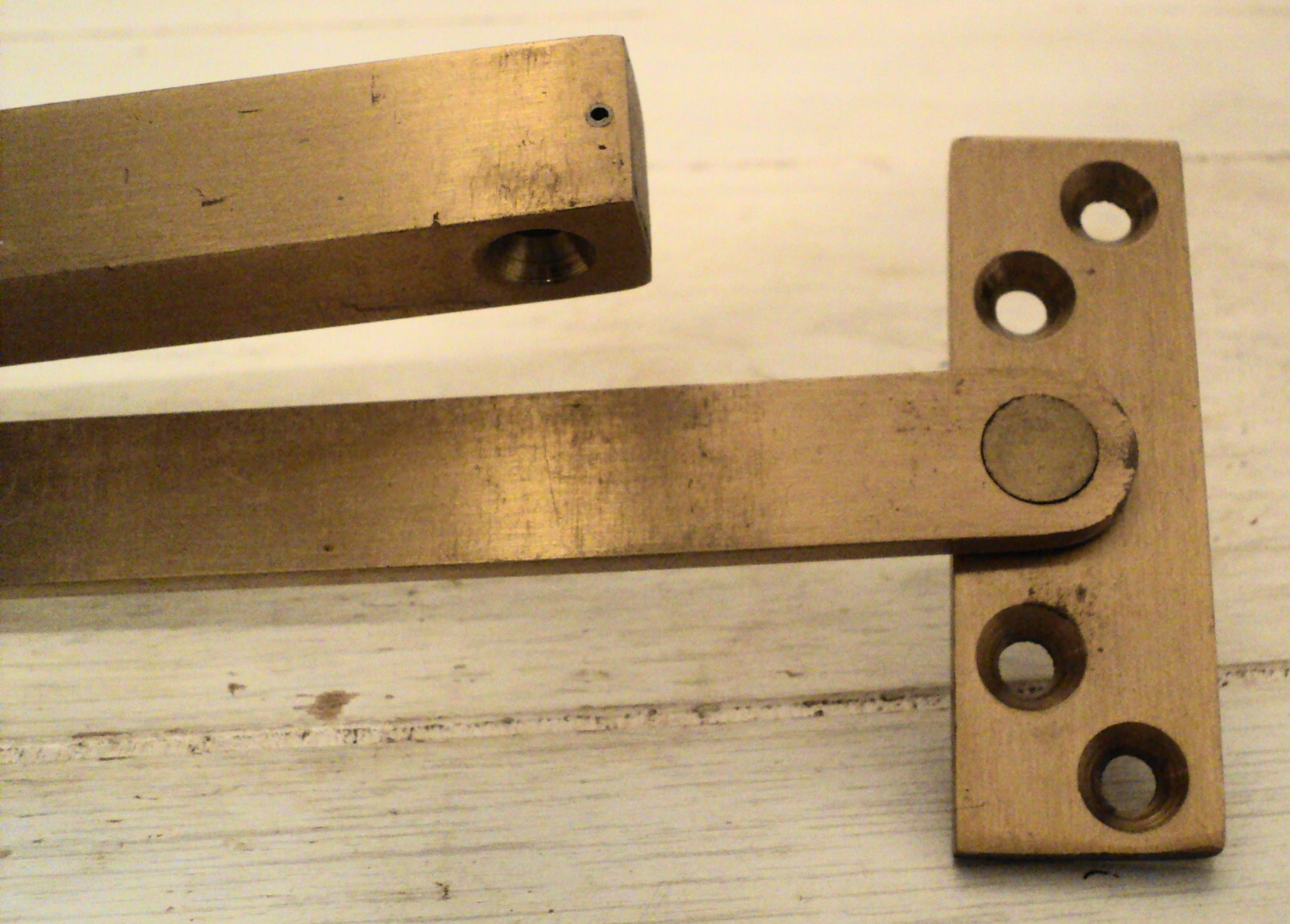 Vintage Brass Glynn-Johnson Heavy Duty Surface Mount Overhead Door Stop GJ 373