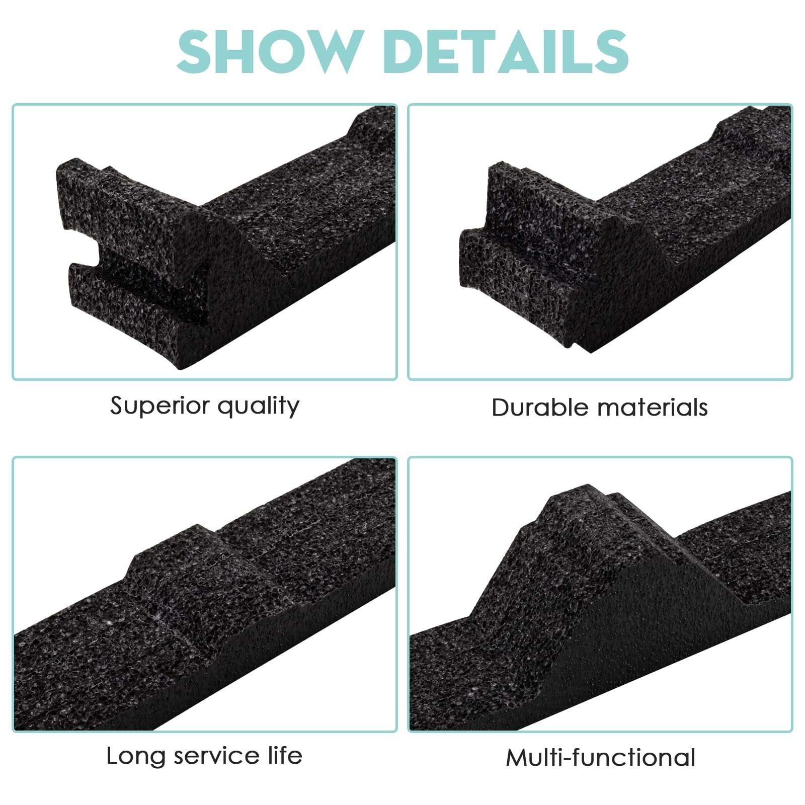12 in Inside Classic Rib Profile Foam Closure Strips for Metal Roofing Foam C…