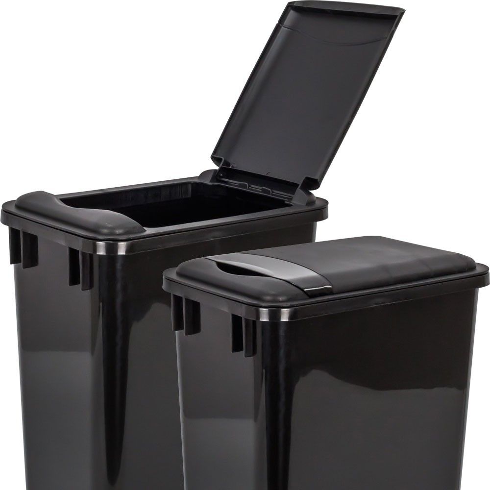 One Black Plastic Lid For 35 Quart Heavy Duty Kitchen Cabinet Trash Garbage Can