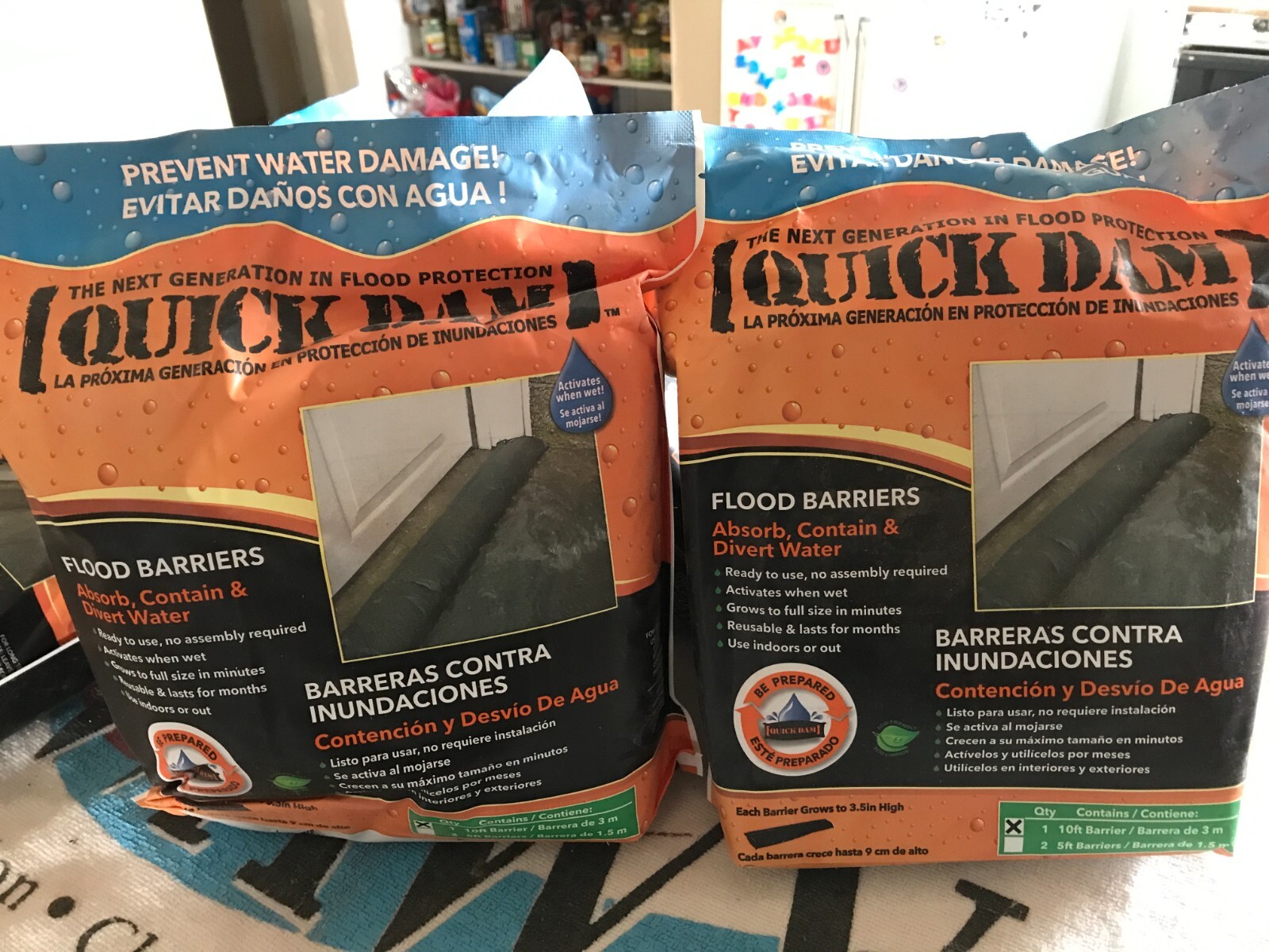 Quick Dam Barrier Water Flood Dam Bags Black 10′ QD610-1ES TWO BAGS