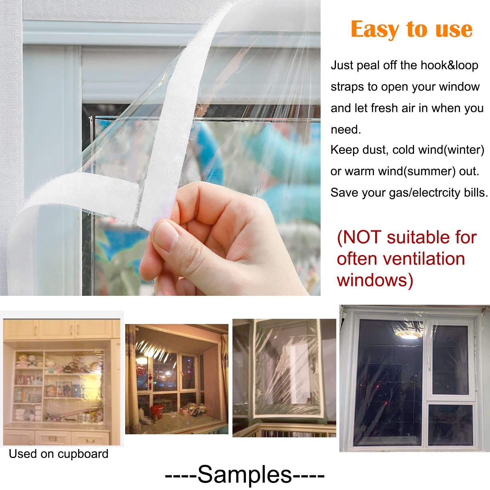 Adjustable Window Insulation Kit 47inX63in(120X160cm) for Winter Keep Cold Ou…
