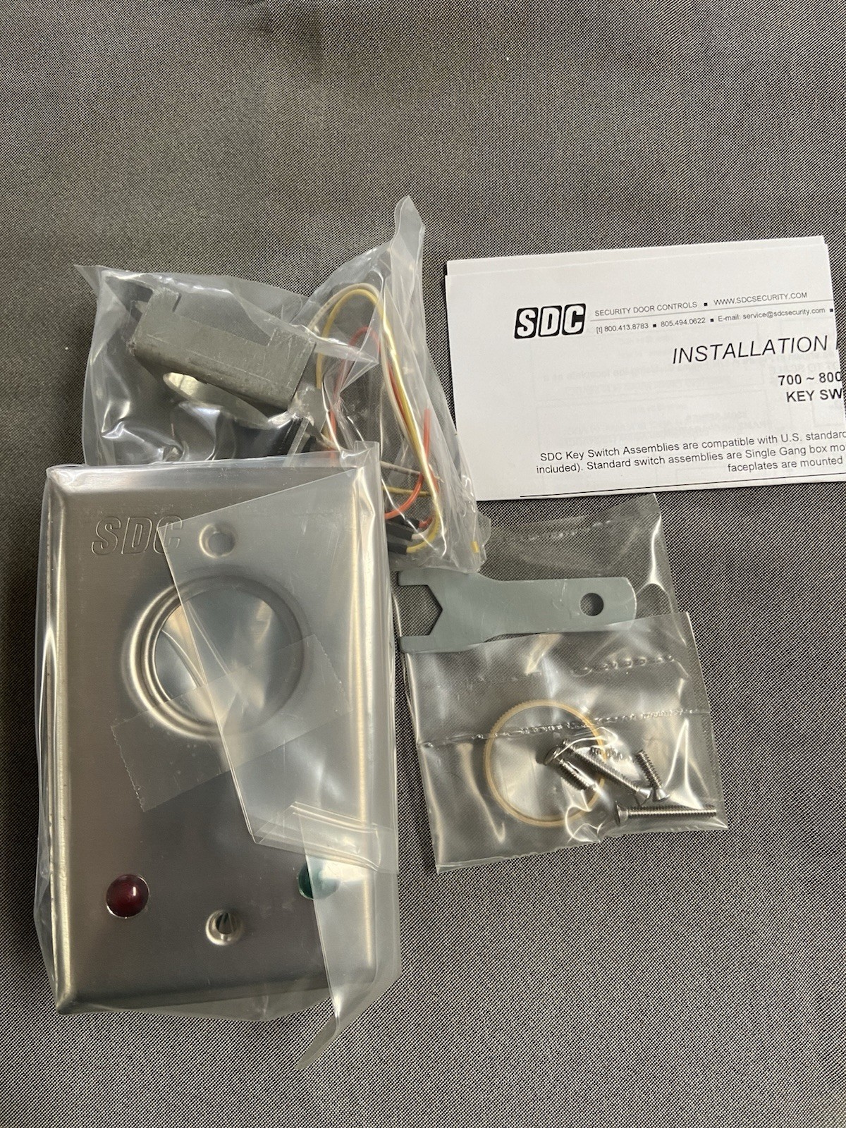 SECURITY DOOR CONTROLS Key Switch Single Gang Box Stainless Steel Heavy Duty