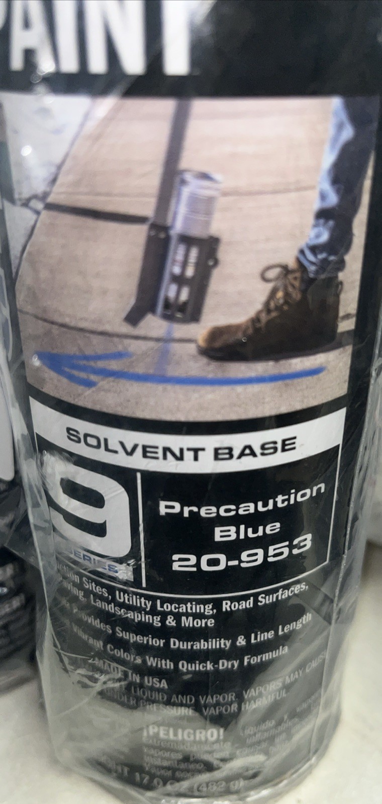 20-953 Seymour Stripe 9-Series Inverted Ground MarkPaint, Precaution Blue 3 Pk