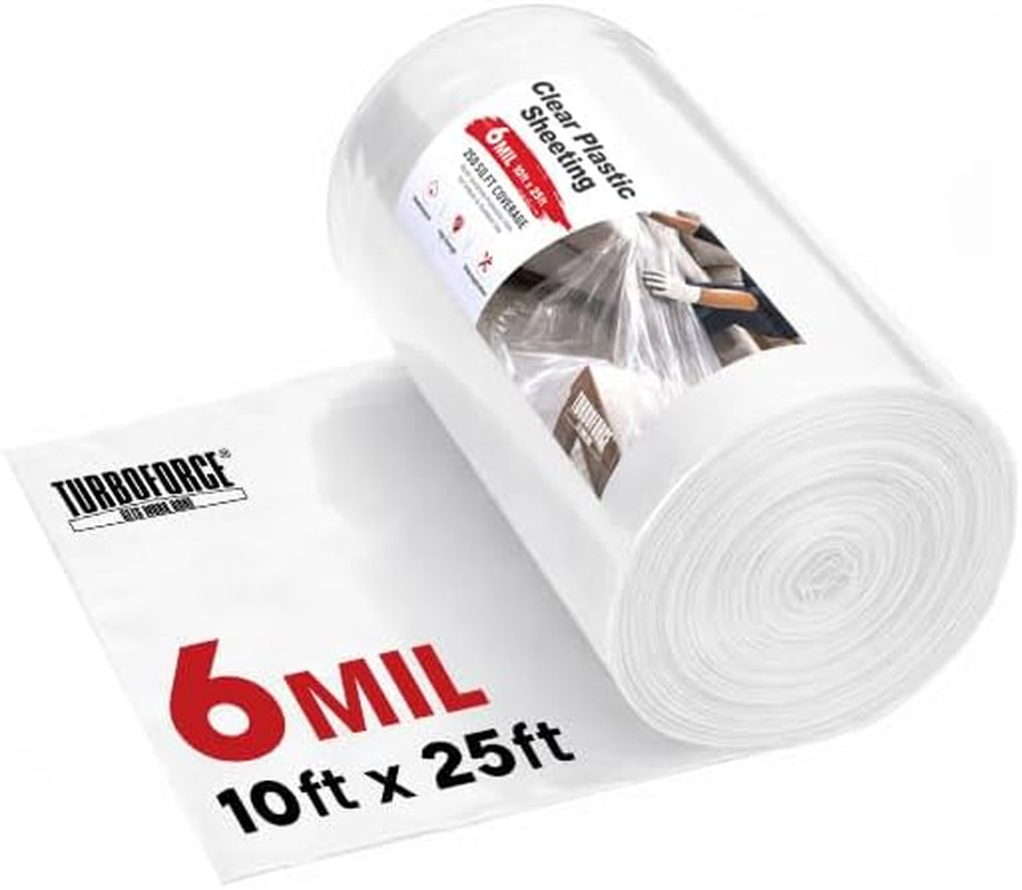 6 Mil Clear Plastic Sheeting (10′ X 25′) – Heavy Duty, Waterproof, UV Resistant