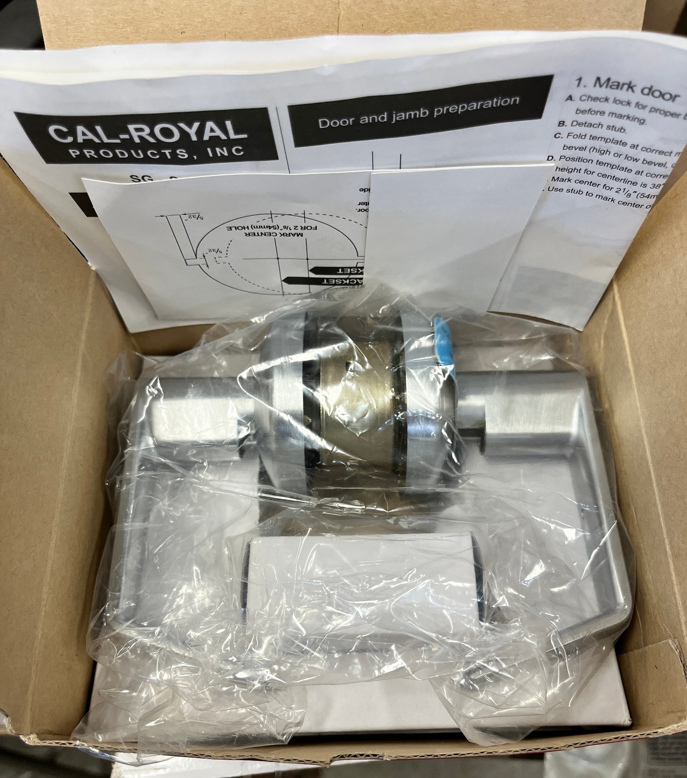 Cal-Royal Cylindrical Lockset SG Series. SG-00-US26D, 2-3/4″ backset