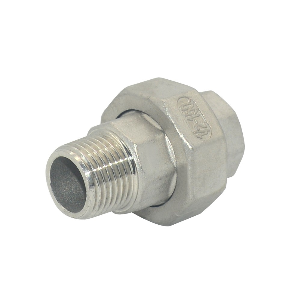 1/2″ in NPT Female to Male Malleable Straight Union Coupling Pipe Fitting SS 304