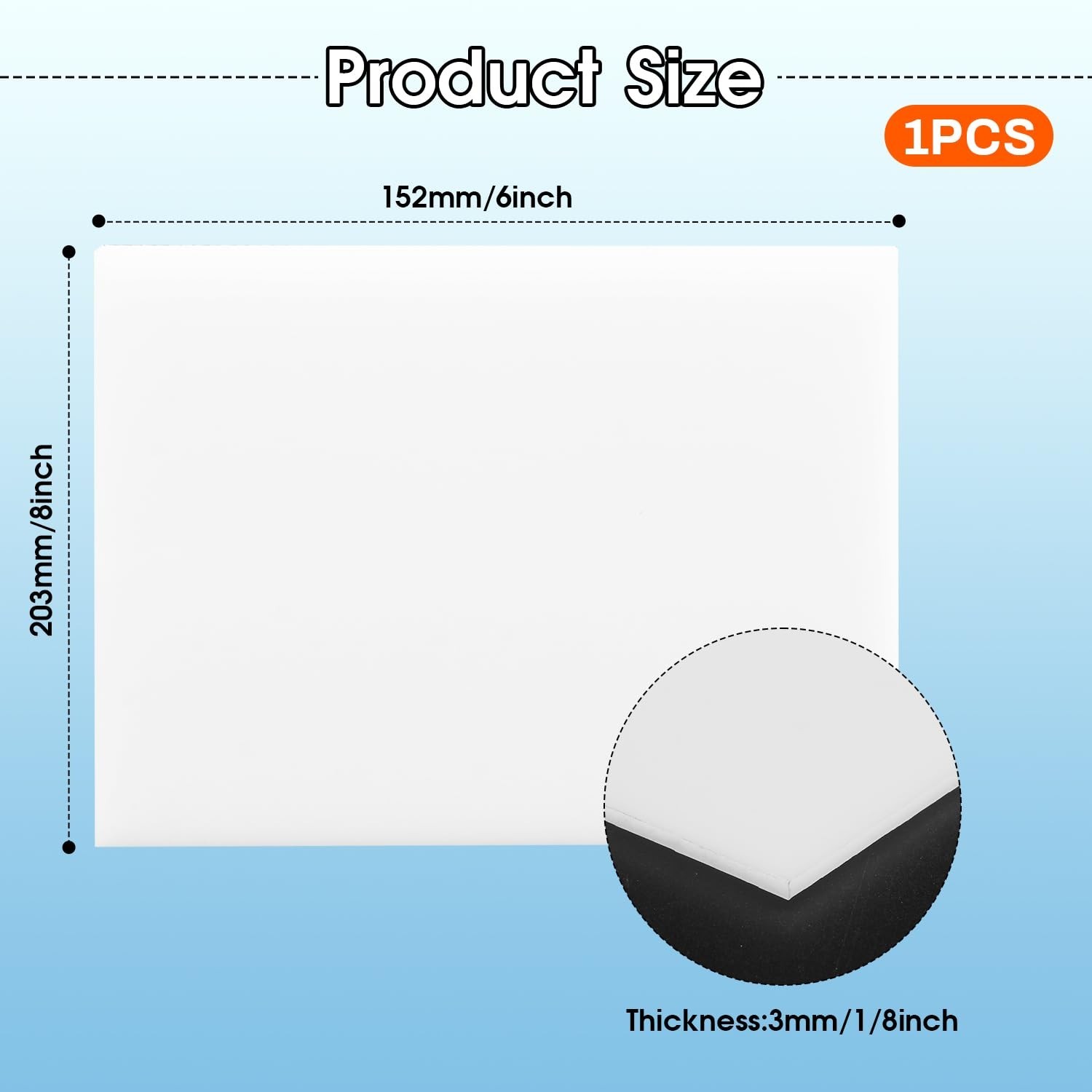Hdpe Sheet 1/8 Inch Thick, 6″ x 8″ High Density Polyethylene Board, Thick Pla…