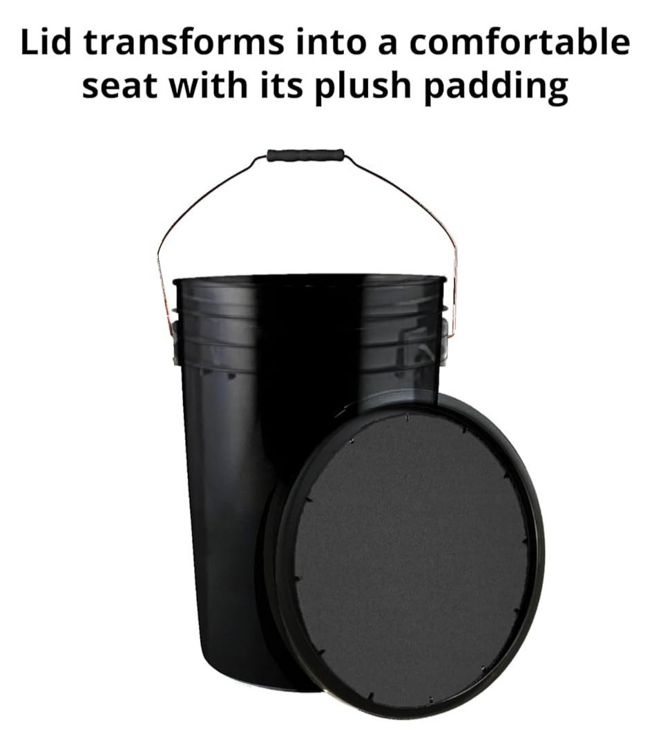 COMBO 6 Gallon Bucket SEAT+ 32″ Mixing Drill Shaft-Fit DeWalt, Ridged, Milwaukee