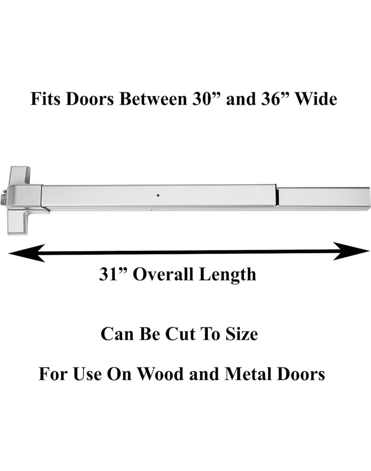 Dynasty Hardware Push Bar Panic Exit Device Aluminum