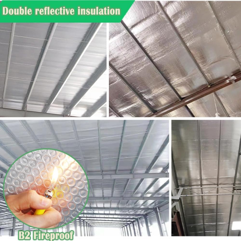 Double Reflective Insulation Foam, 48″ X 10 Ft Reflective Window Radiant Barrier
