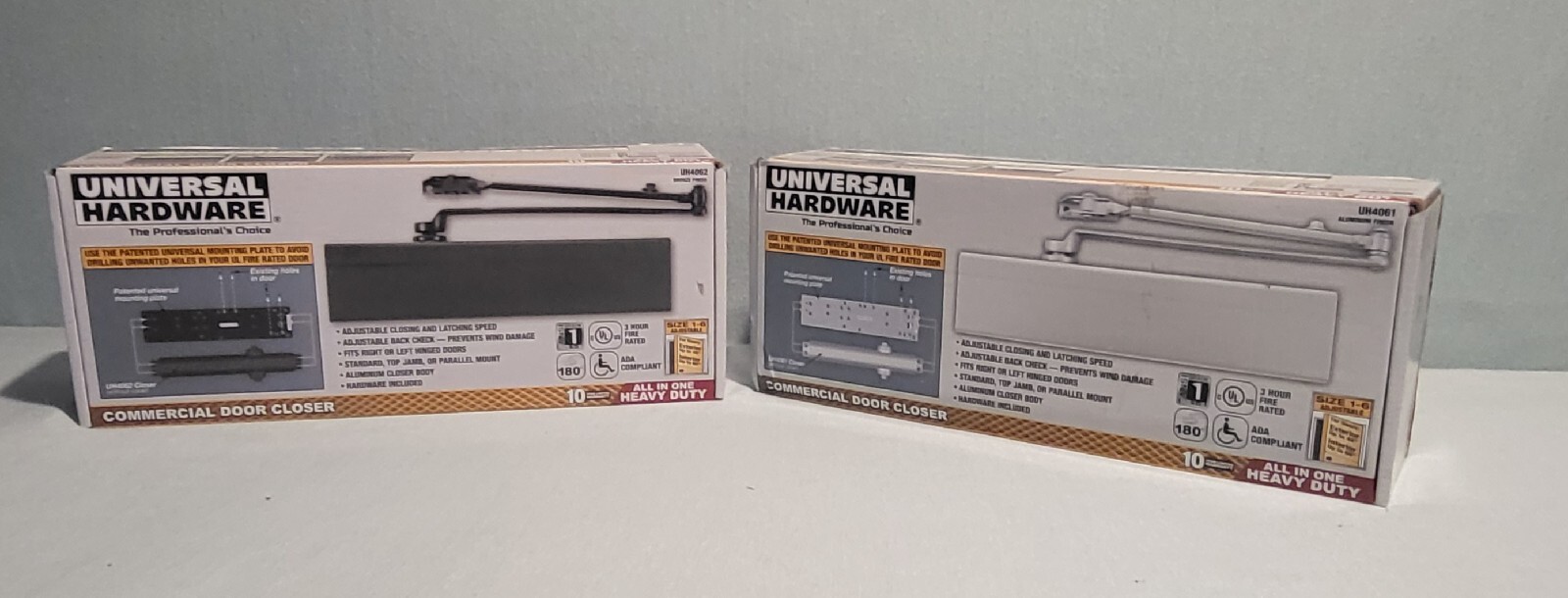 2 Universal UH4062 Heavy-Duty All-in-One Aluminum Commercial Door Closer