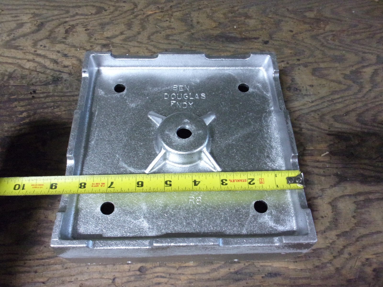 ROUGH CUT, Post Base, Anchored 8×8 Heavy Cast Aluminum MADE IN USA
