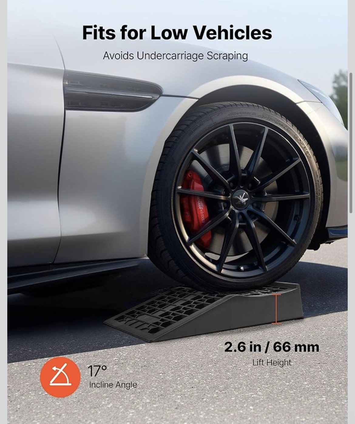 Car Ramps, 2 PCS 20000 lbs GVW Capacity, 2.56 in Lift Height, Portable Low