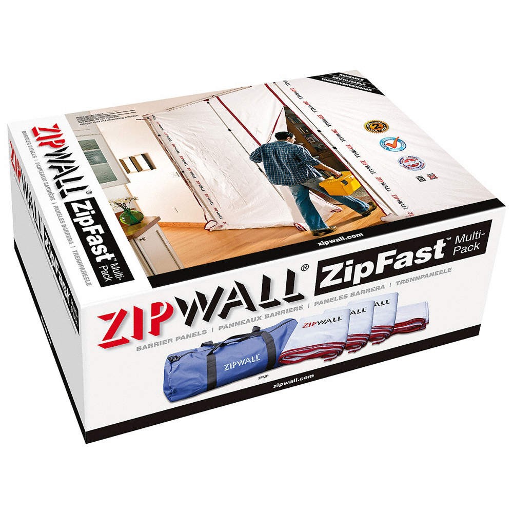 ZIPWALL ZFMP Barrier Panels Kit,5ftLx12ftH,White 45AP92