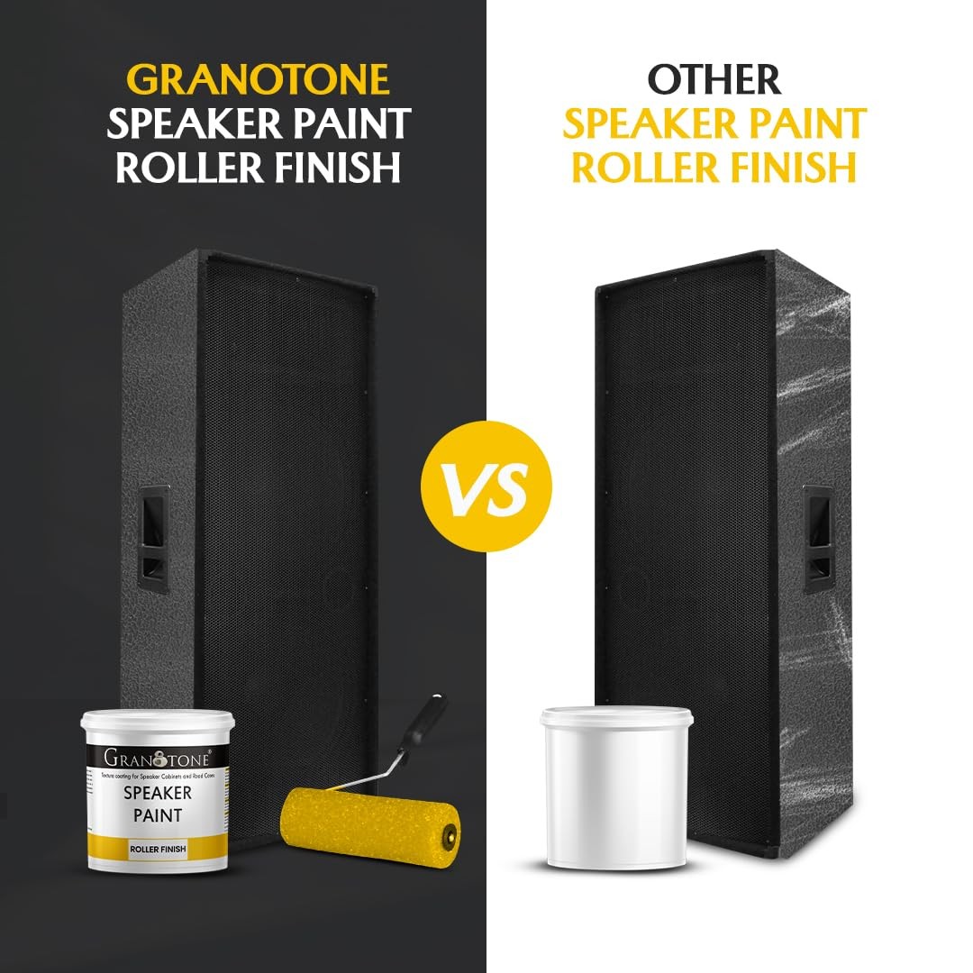 GRANOTONE Speaker Paint Black 1 Quart Texture 32 Fl Oz (Pack of 1),