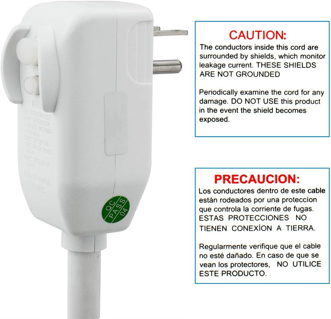 Baomain 7.5Ft LCDI AC Power Cord 240V 10A 2400W, NEMA 6-15P Plug