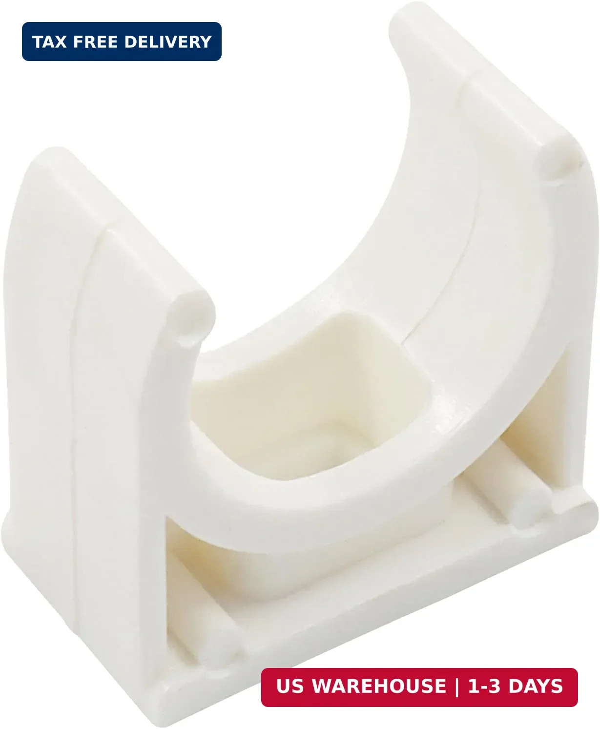 U-Shaped PVC Pipe Clamps, 100 Pcs White 16mm Clips for Water Pipes, TV
