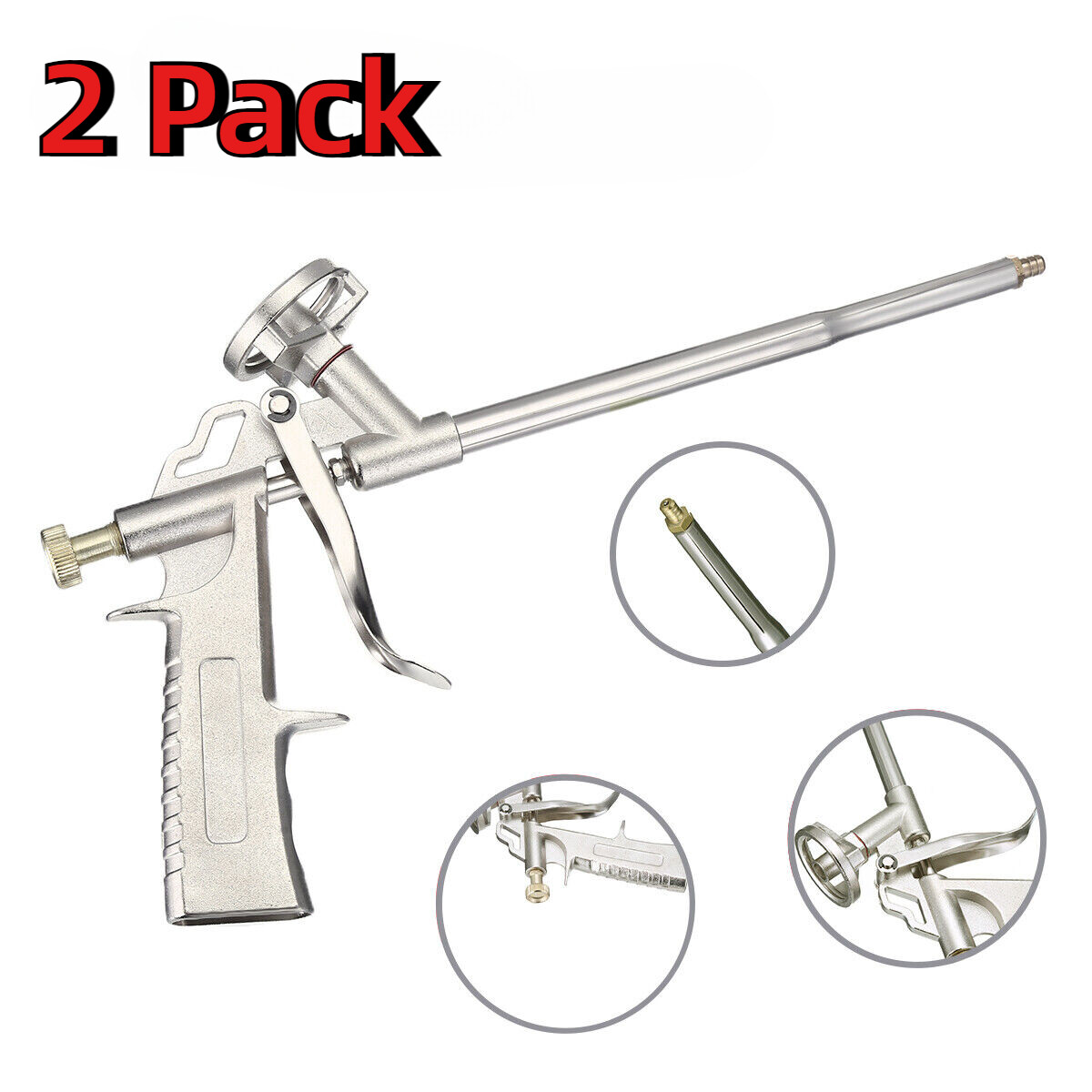 2PC Pro PU Foam Gun NIB Expanding Spray Applicator New & Improved Adapter Basket