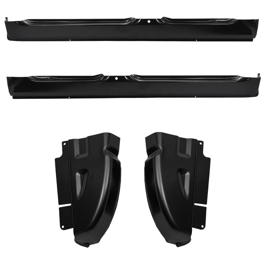Rocker Panels Corners Ram 2500 3500 Quad Cab 02-09 Black Steel E-Coat SMT-113-a