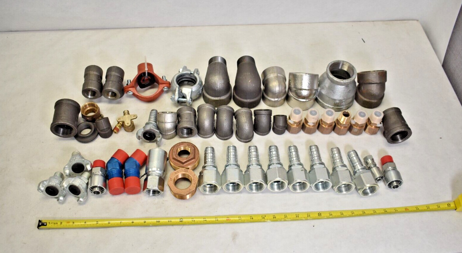Bulk Lot 57 lbs of Plumbing Pipe Fittings Brass Steel Couplings Mixed Lot Bulk
