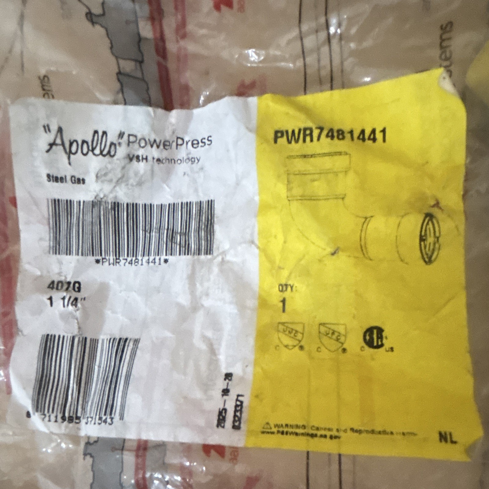 Apollo PowerPress PWR7481441 90° Elbow 1-1/4 in GAS