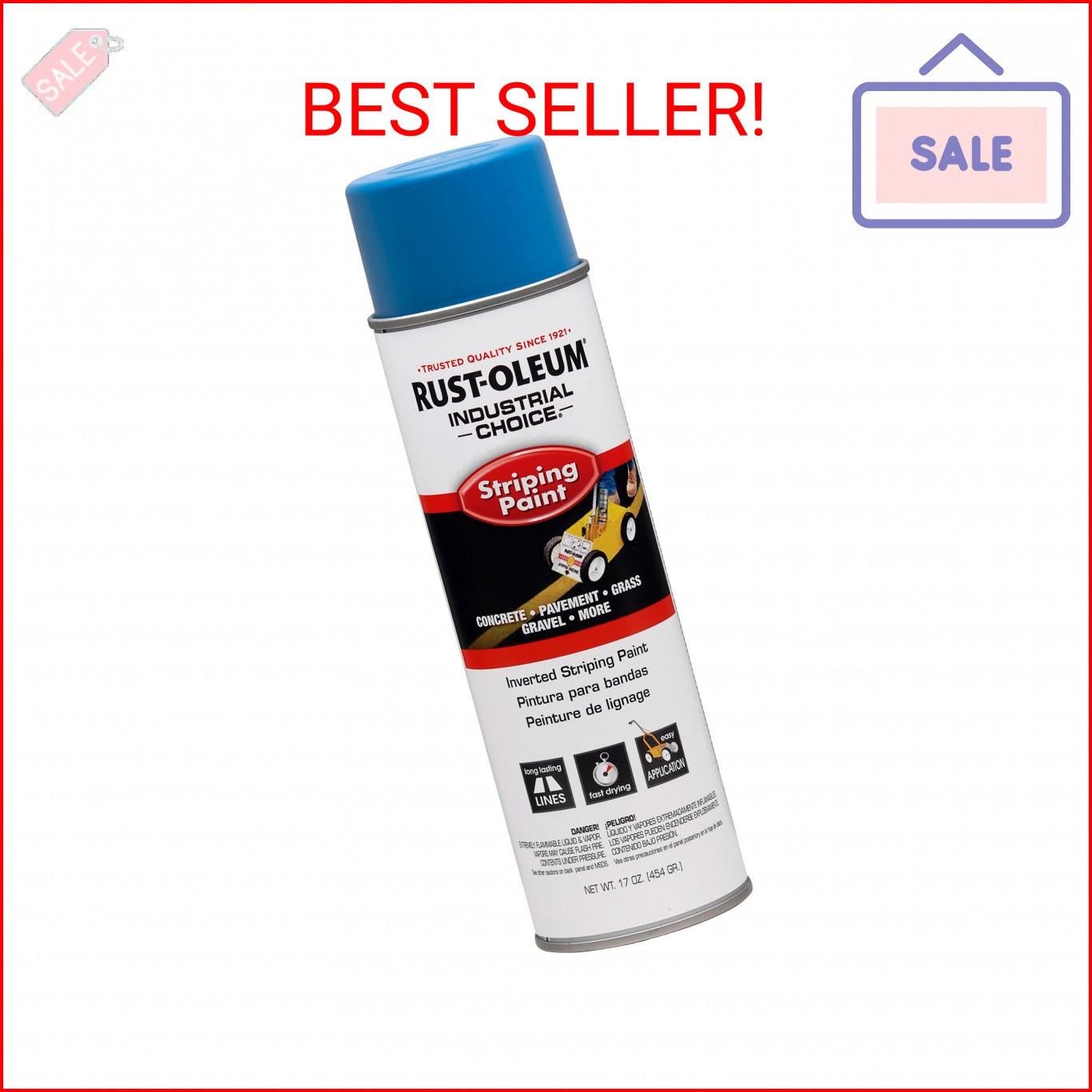 Rust-Oleum 263446 Industrial Choice Inverted Striping 18 oz Spray Paint, Dark Bl