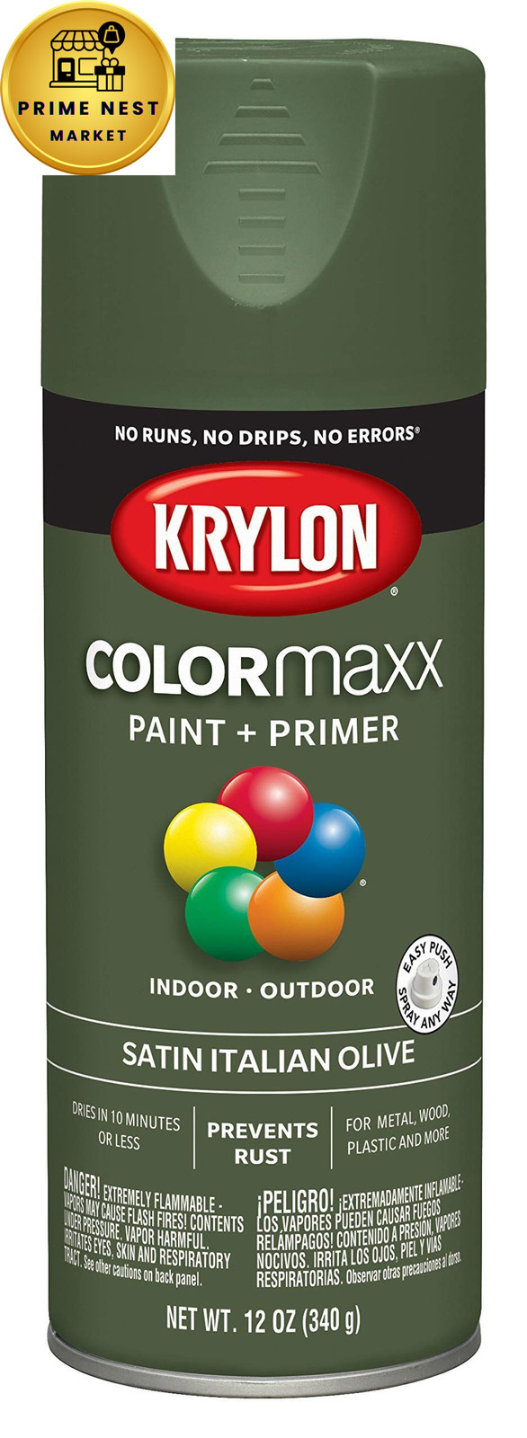 Krylon K05566007 COLORmaxx Spray Paint 12 Ounce (Pack of 1), Italian Olive
