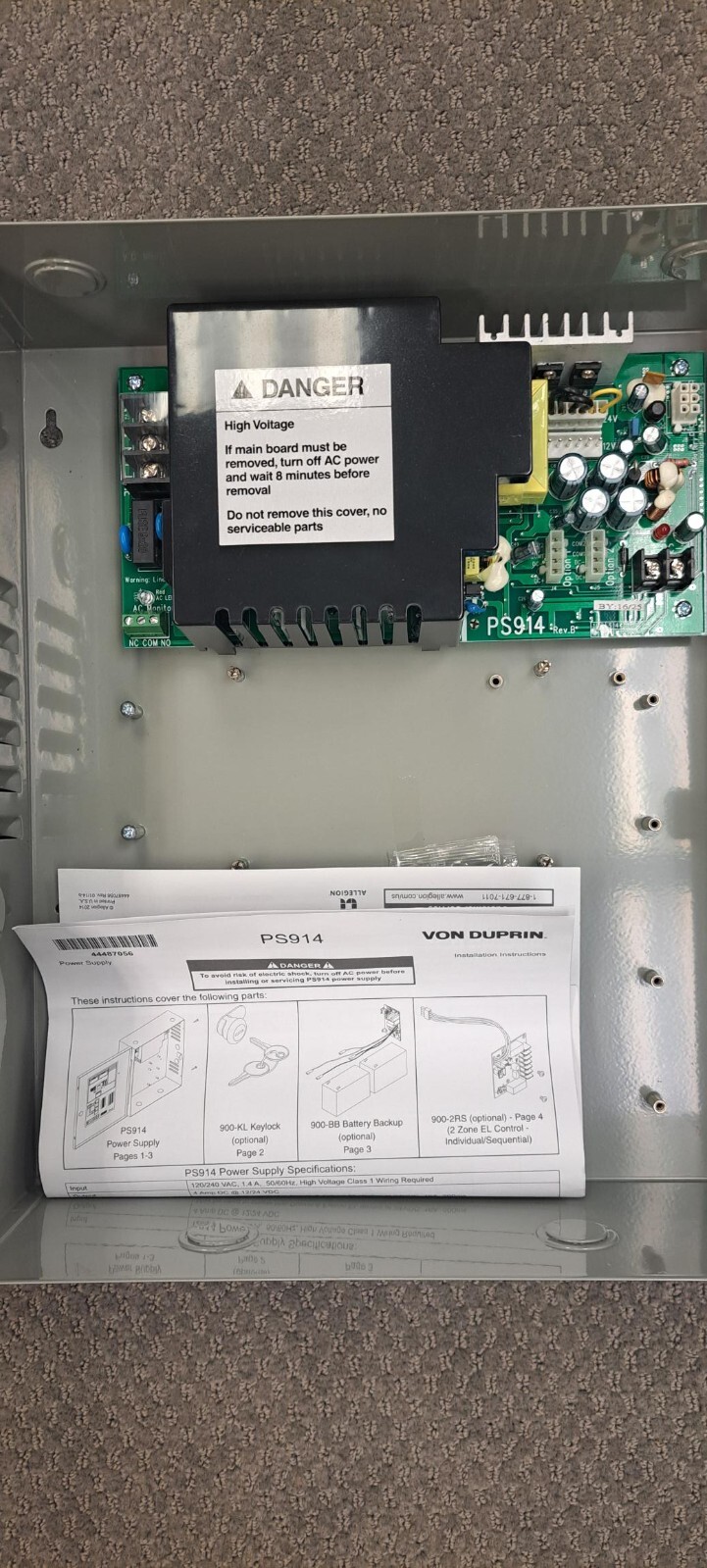Allegion – Von Duprin PS914 Power Supply in Metal Enclosure