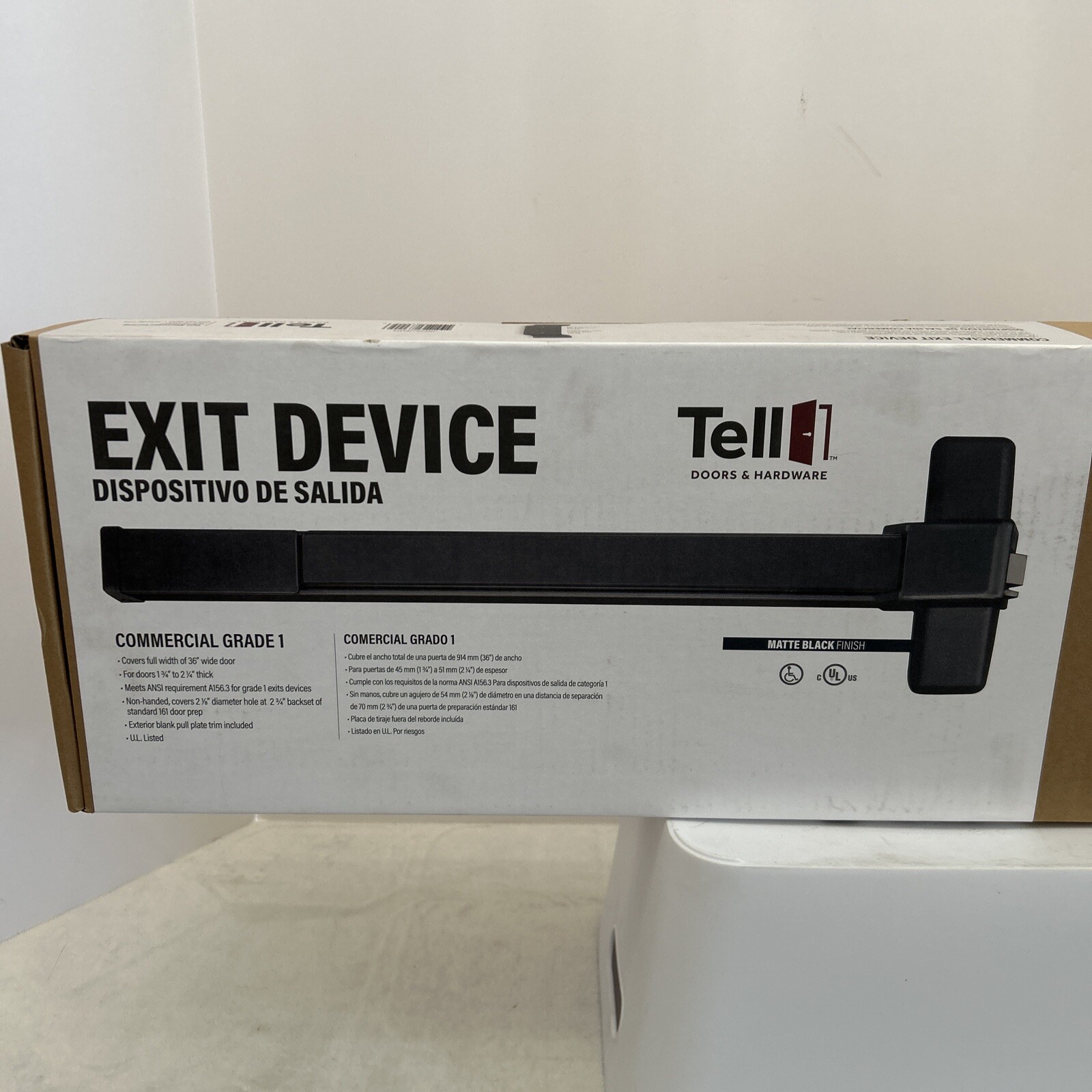 Tell Exit Device Commercial Grade 1 Matte Black Finish