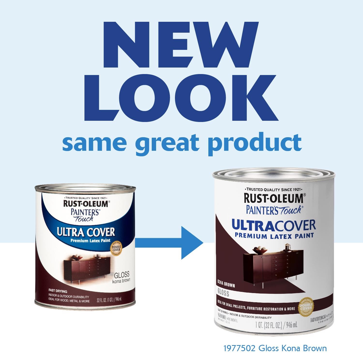 Rust-Oleum Painter’s Touch Gloss Kona Brown Paint 2 Qt Interior Exterior