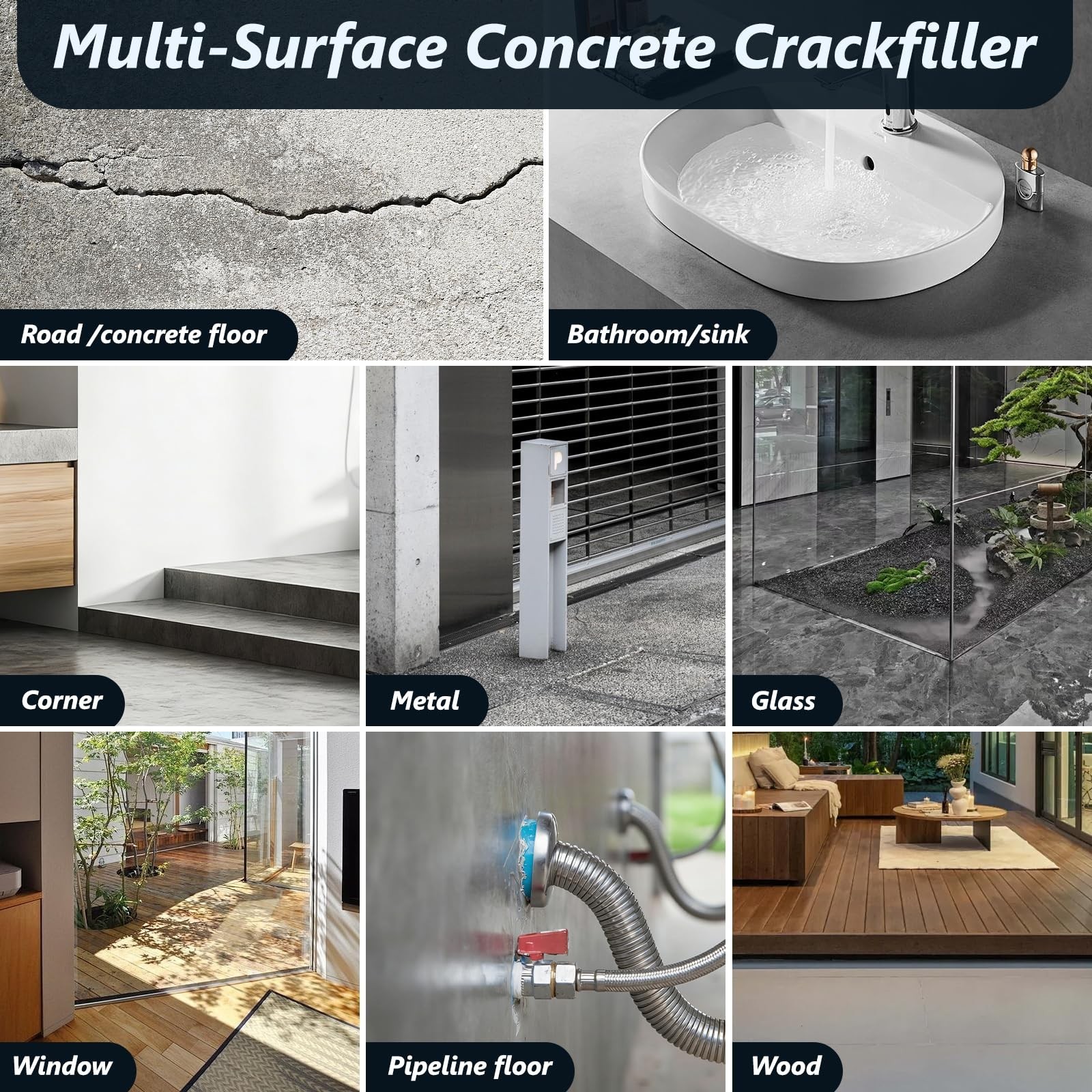 Concrete Crack Filler,5 LB High Elasticity Cement Crack Filler,Self-Leveling …