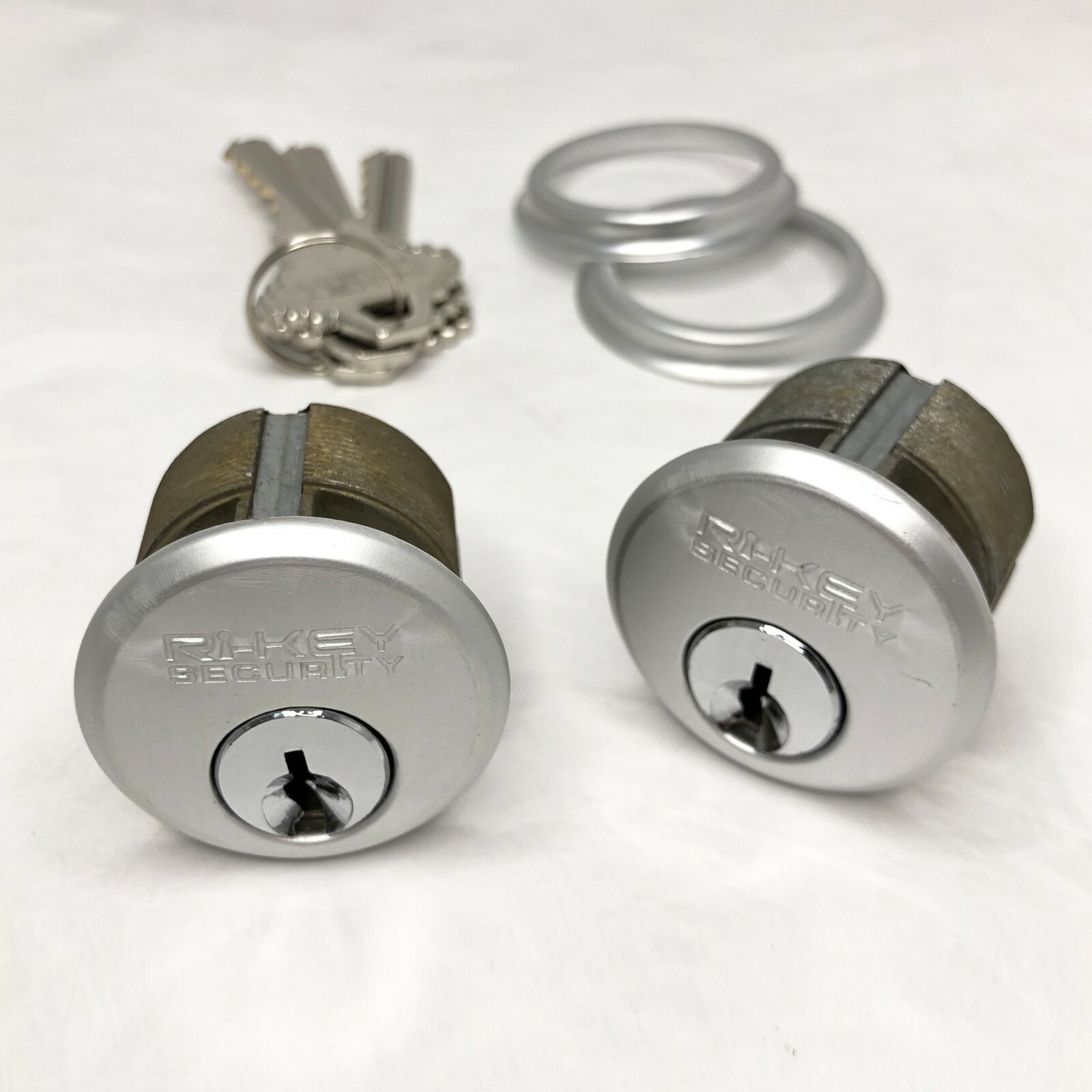 4 New Mortise Lock Cylinders 1″ for Store Front Door Adams Rite Brass & 3 Keys