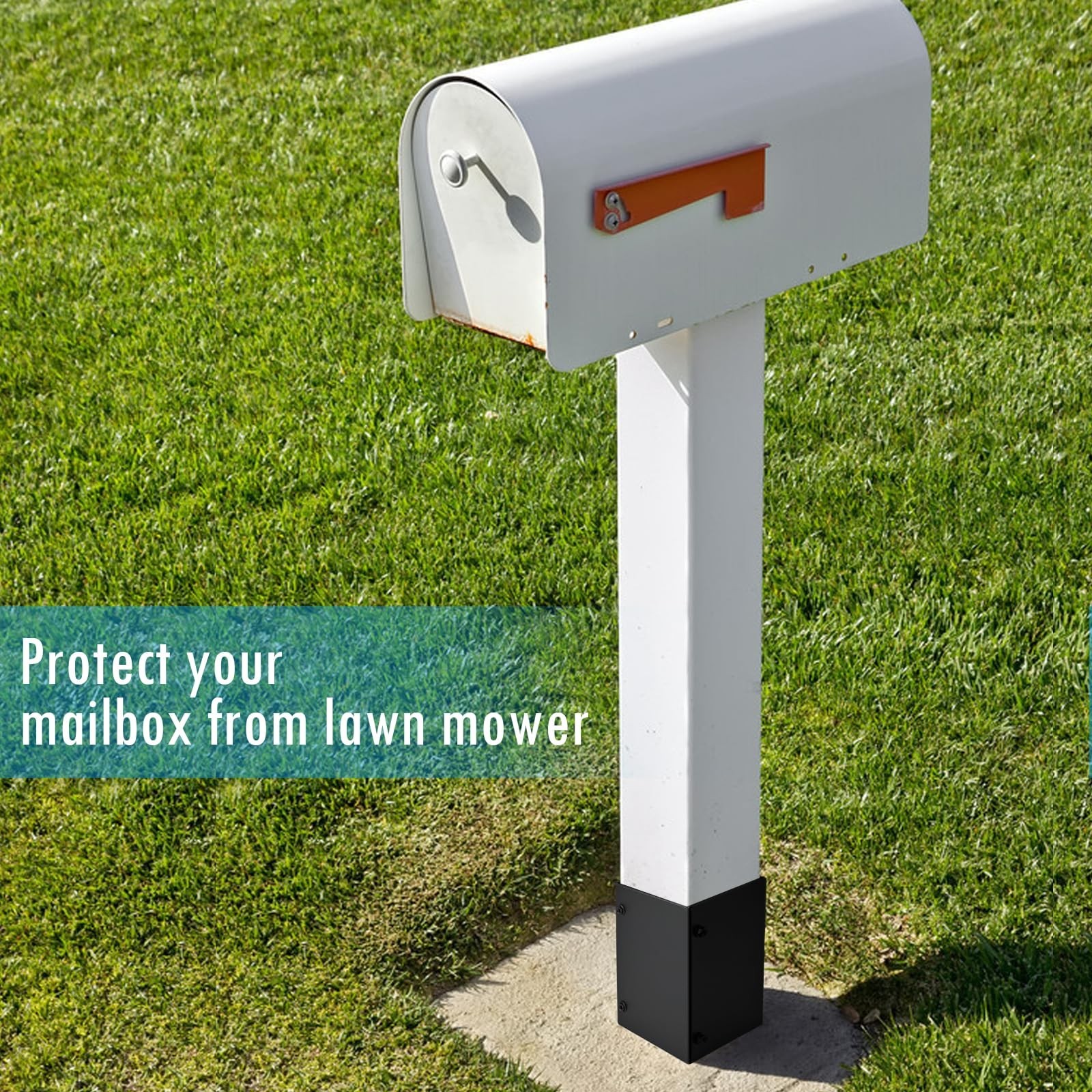 Post Protector Adjustable (Range 3.3-6in), Protects Deck, Wooden Mailboxes an…