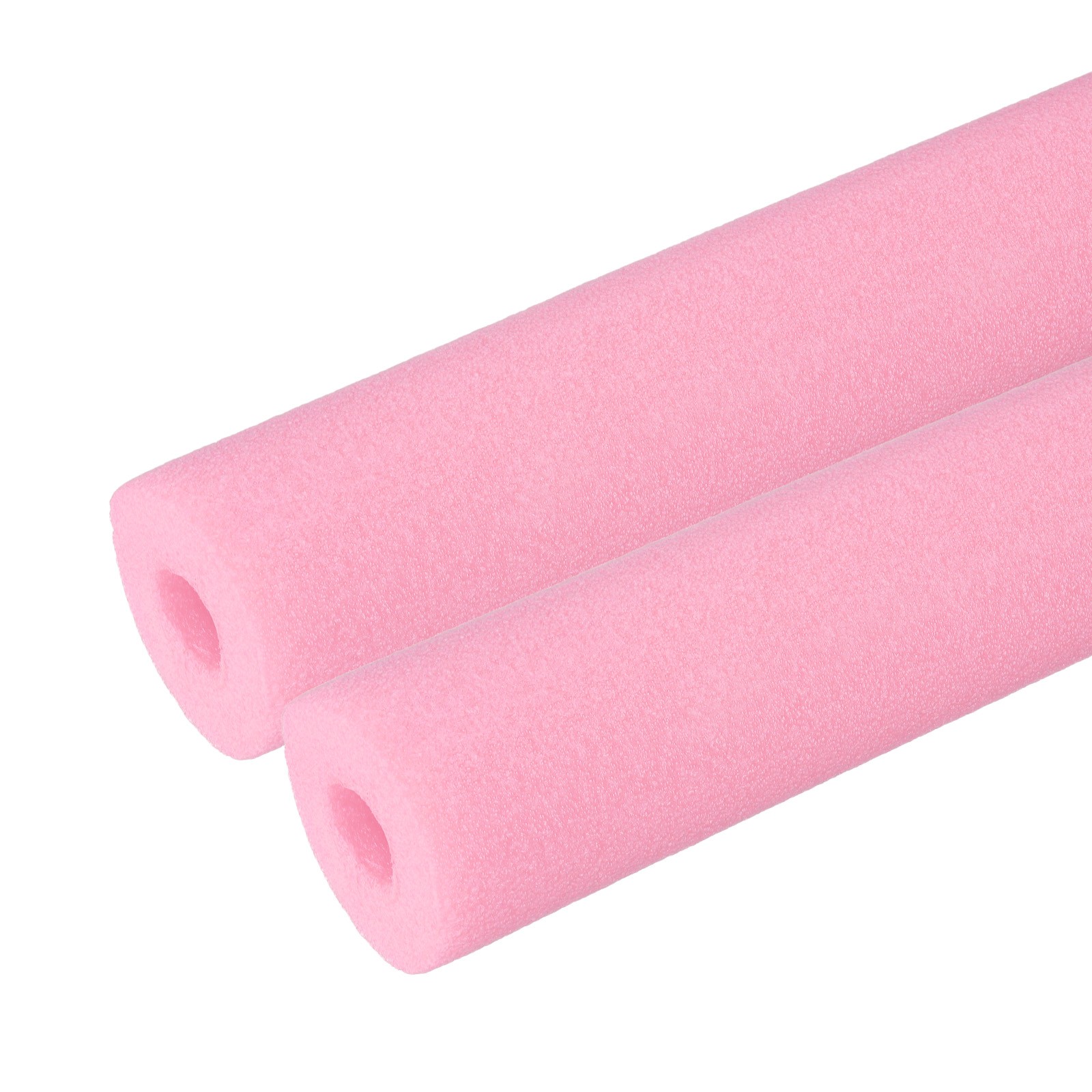 2Pcs 1″(25mm)IDx3.3FTx2.56″ Pipe Insulation Foam Tube Pool Noodles Pink