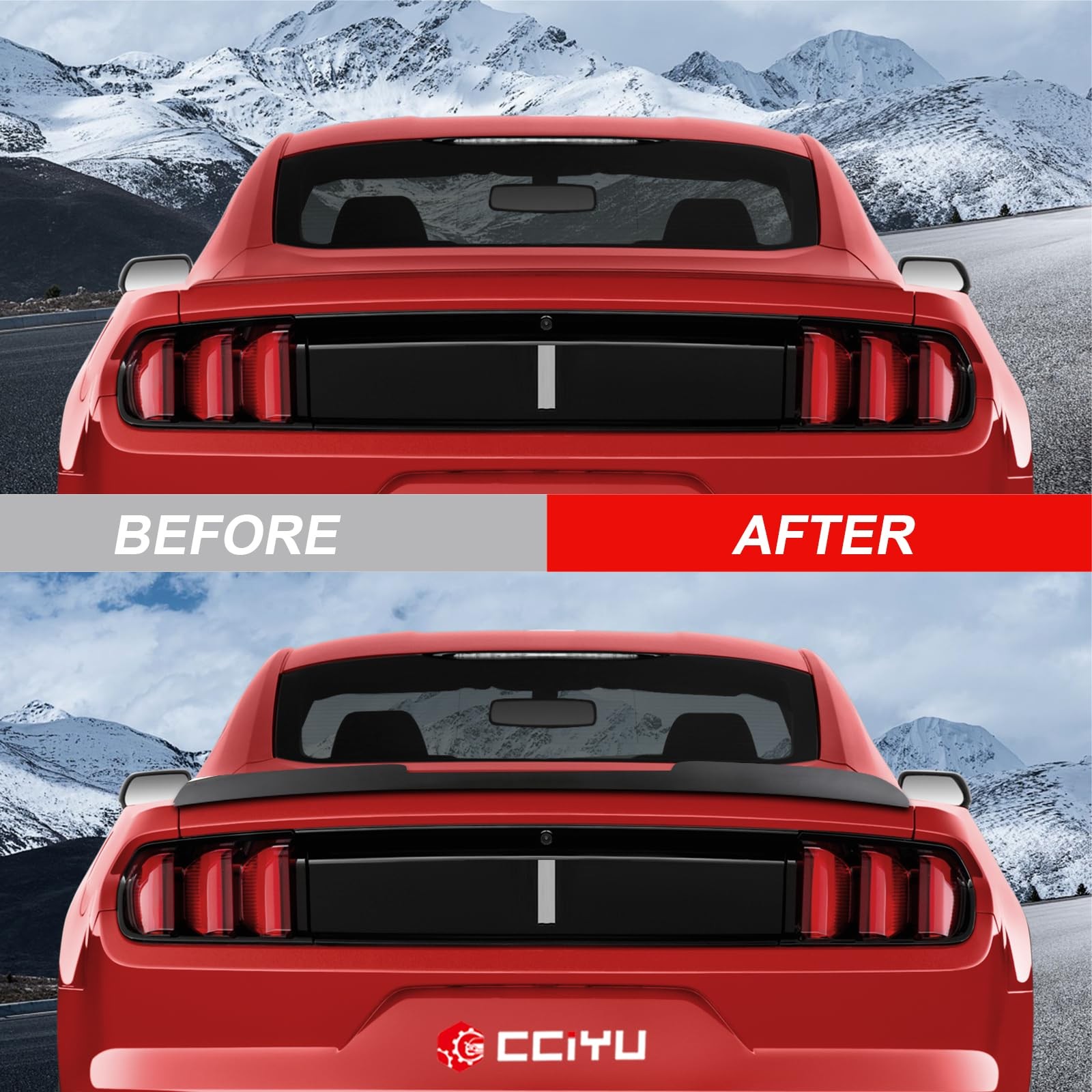 Black ABS Rear Trunk Spoiler Wing for 2015-2020 Ford Mustang