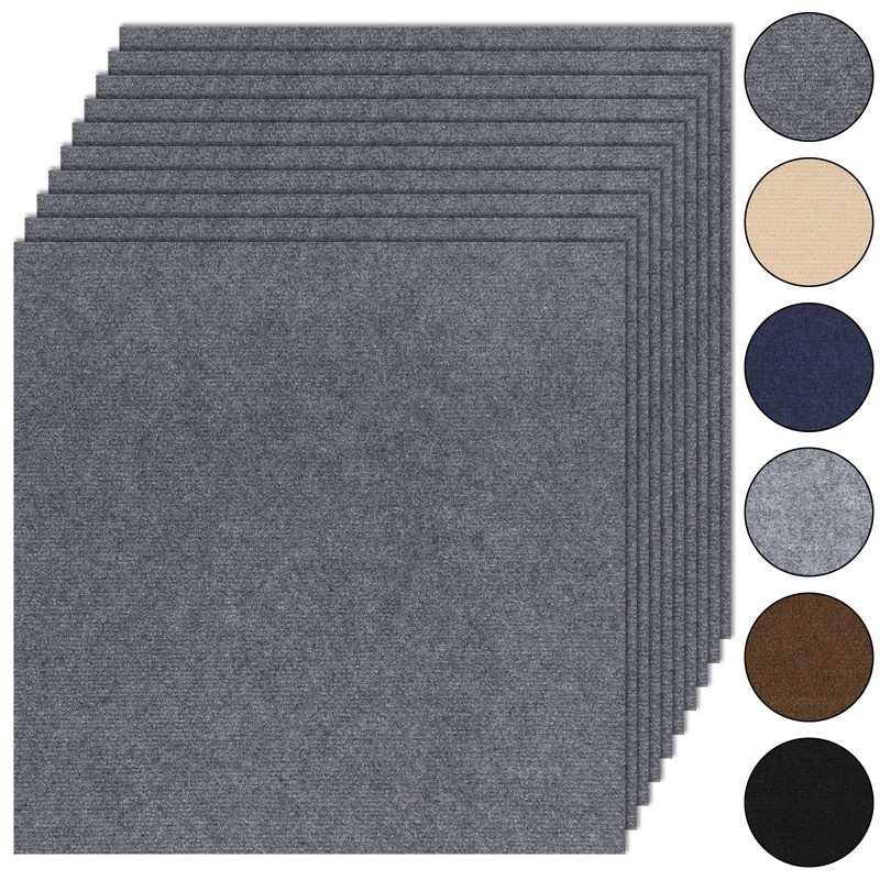 Cvomep 10Pcs Carpet Tiles Peel And Stick 24X 24 Non-Slip Self Adhesive Squares