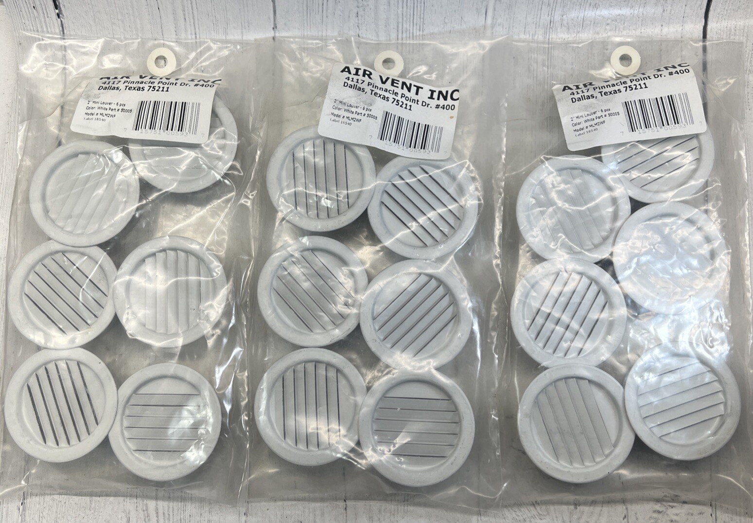 Soffit Vent Air Vent 3 Pk/6 Ct Each 2 In White Aluminum Mini Louver 50005 MLM2MF