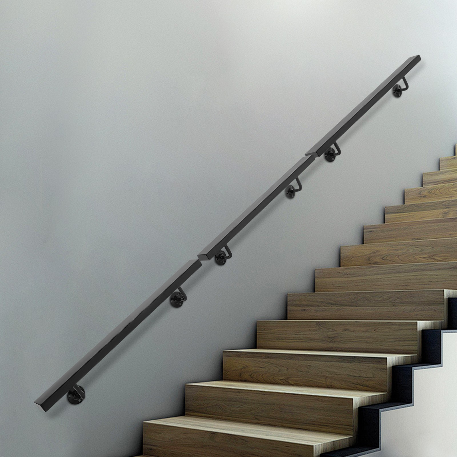 Stainless Steel Handrail – Wall Mounted Modern Rectangle Steel Wall Handrail USA