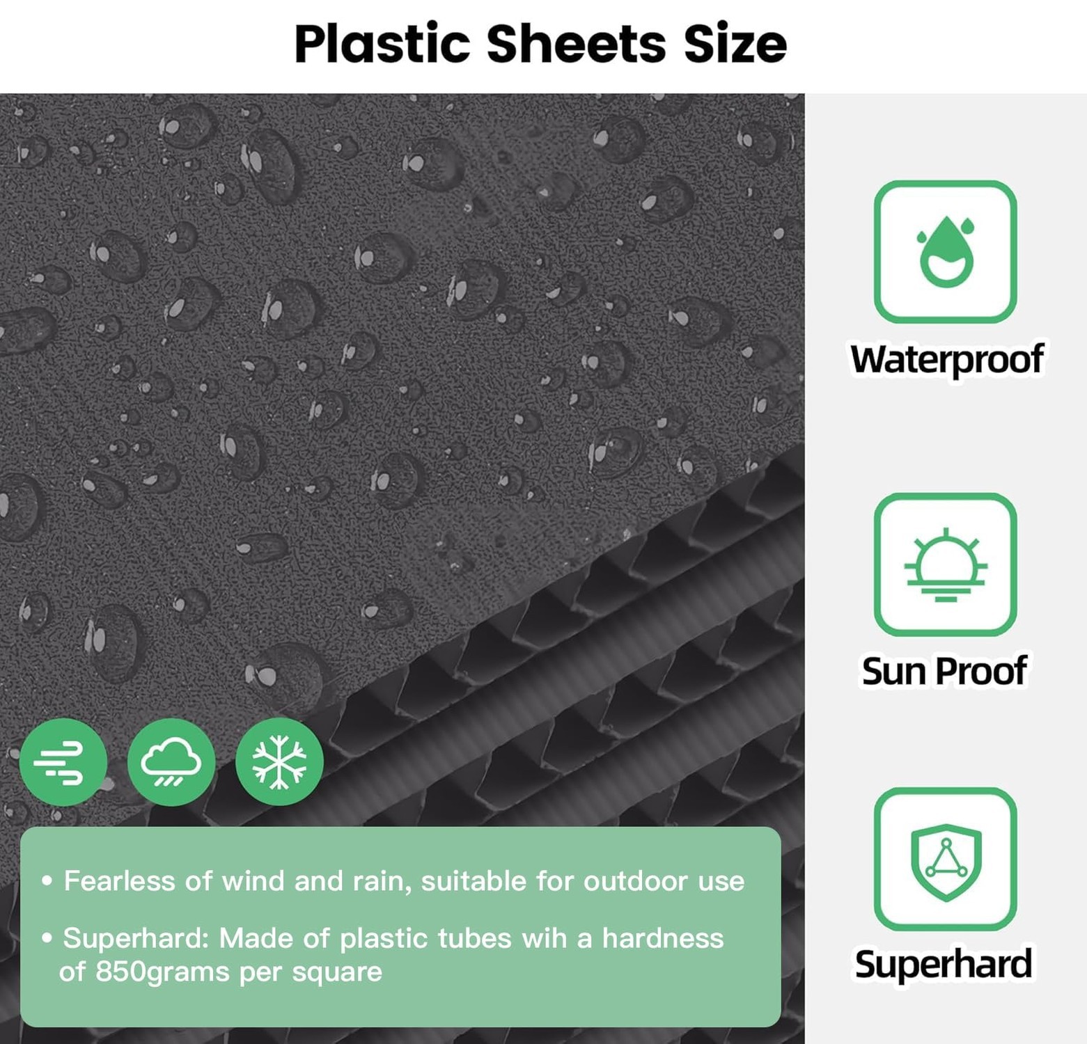 24×36 Inch Corrugated Plastic Board, 4 Pack Black Coroplast Sheets, | 4mm Thi…