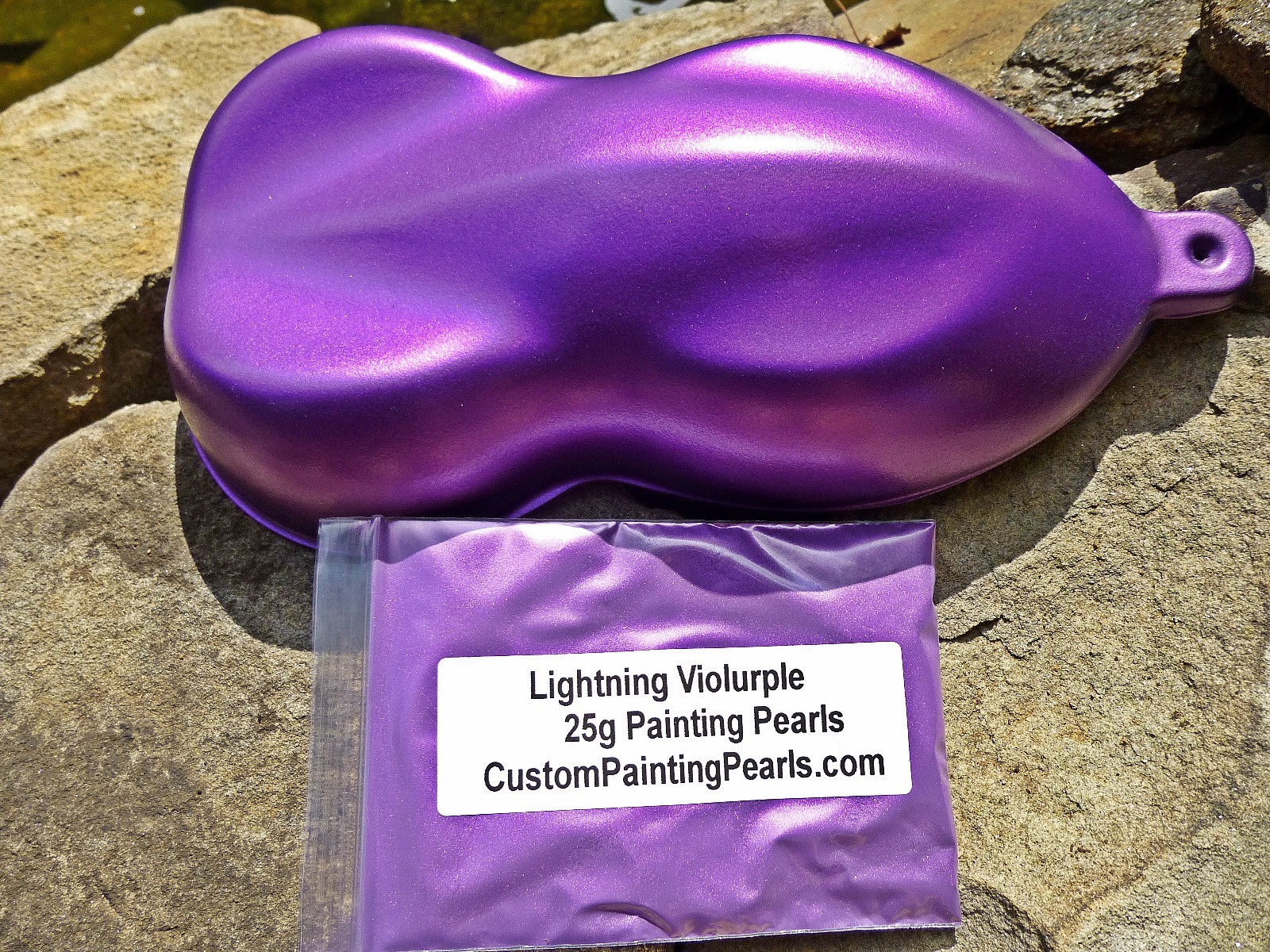 Lightning Violurple Pearl Pigment 4 Black Auto Lacquer Urethane Clear