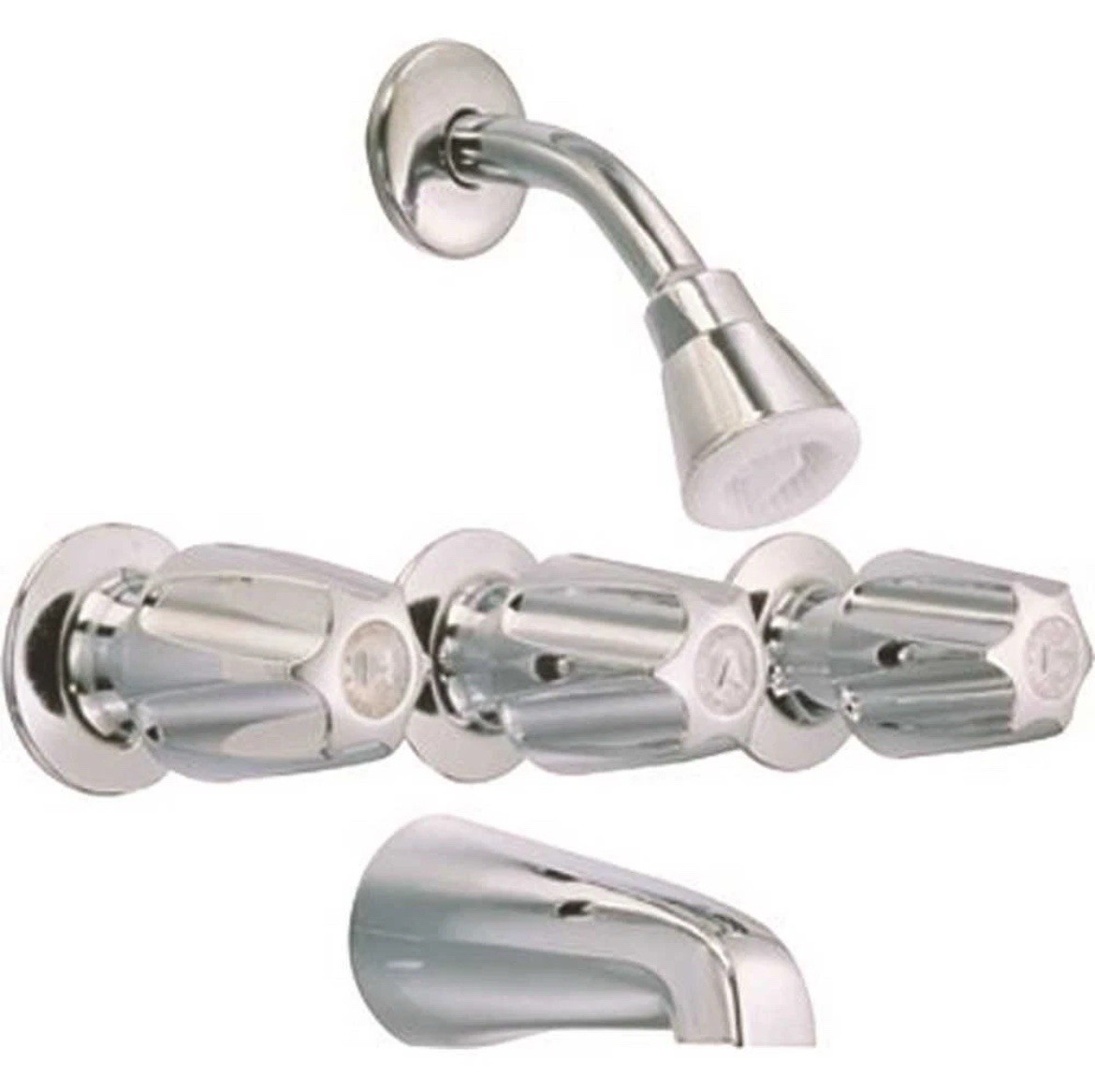 Proplus 114135 3-Handle Tub and Shower Faucet in Chrome