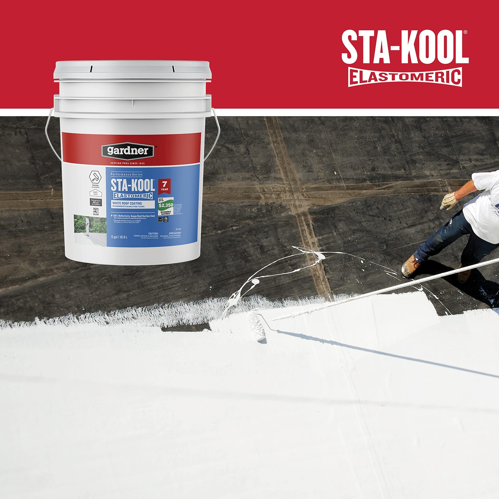 Gardner STA-Kool SK-7705 Traditional Acrylic 640 Fl Oz (Pack of 1), White