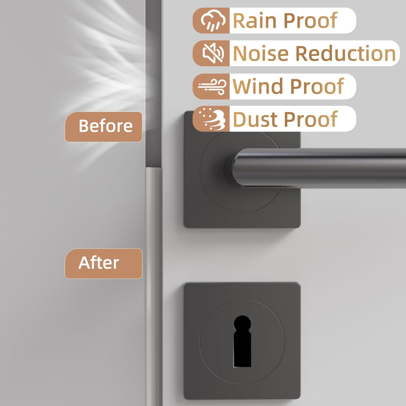 196” Wedge-Shape Foam Window Weather Stripping Door Seal 196″, White