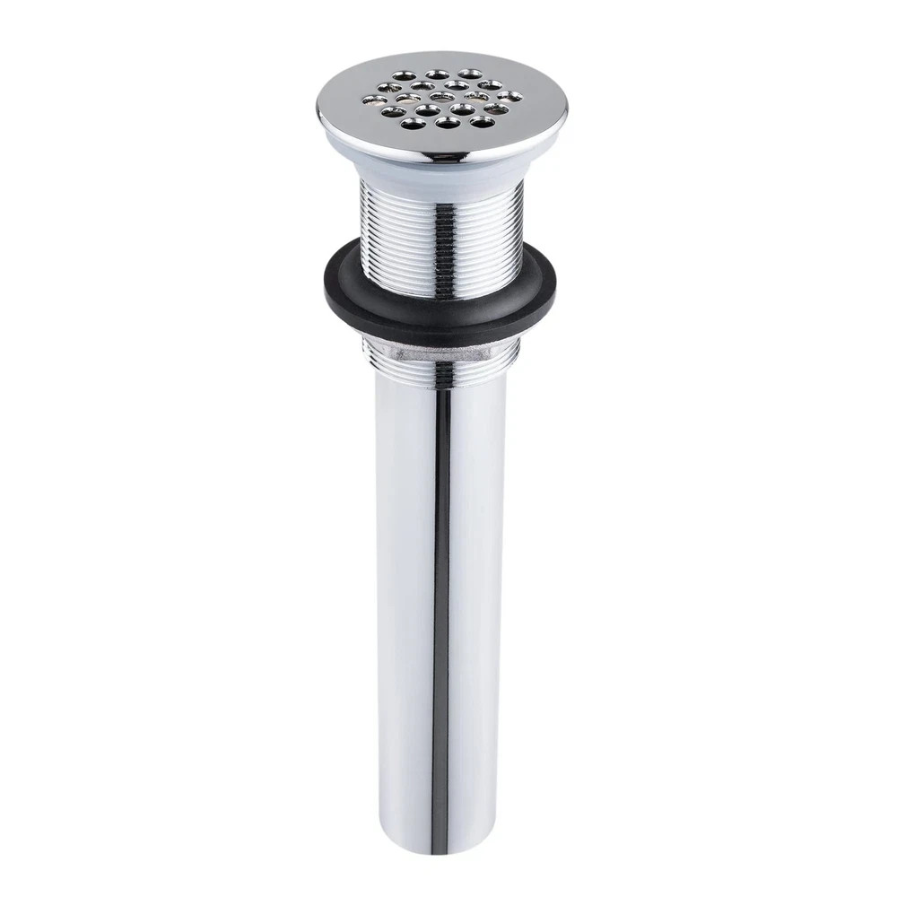 Grid Drain Strainer Assembly Without Overflow for Bathroom Chrome Plated