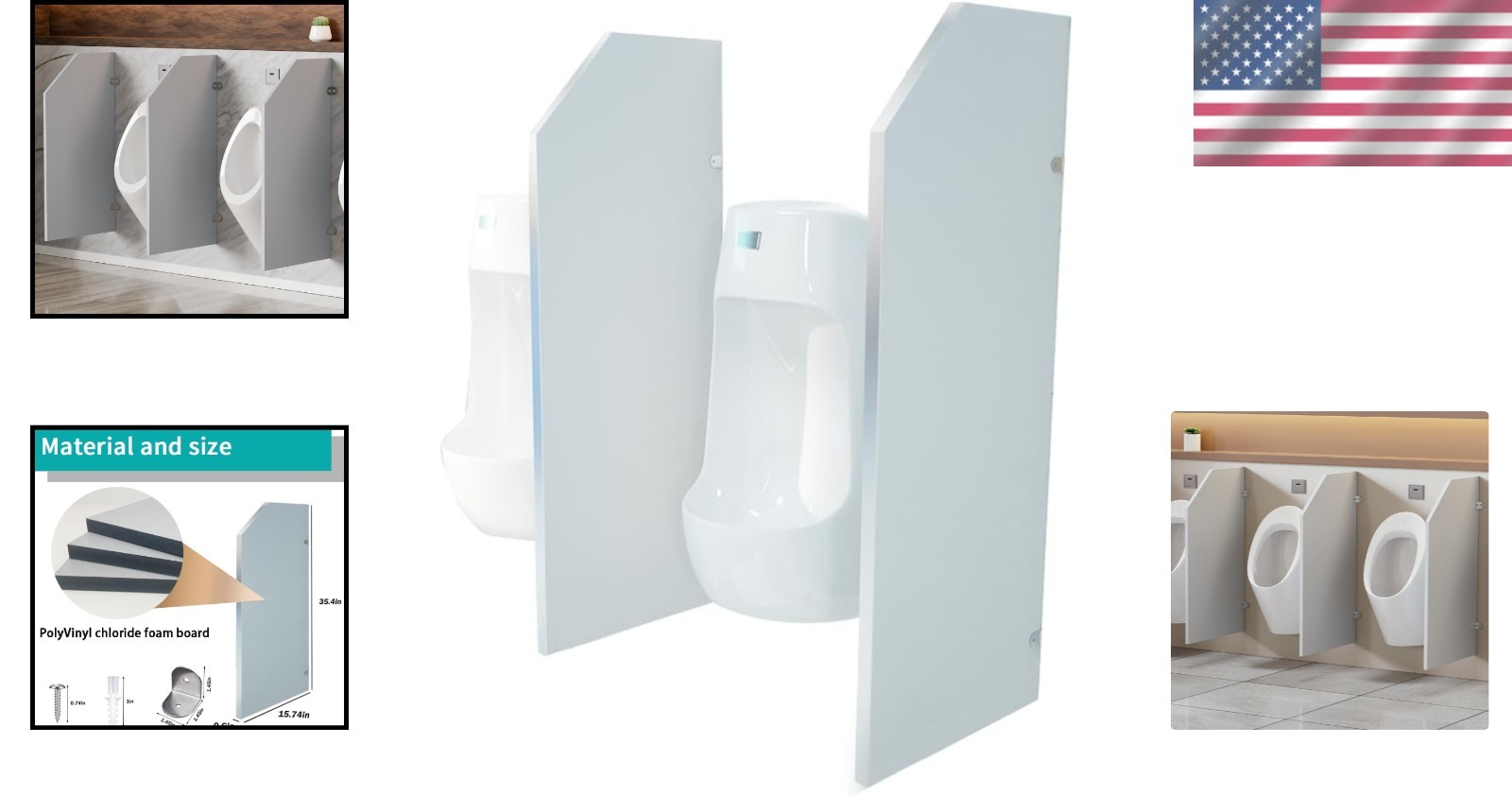 Versatile Toilet Partition for Public Spaces – Durable PVC, 1PCS – 10.63 lbs