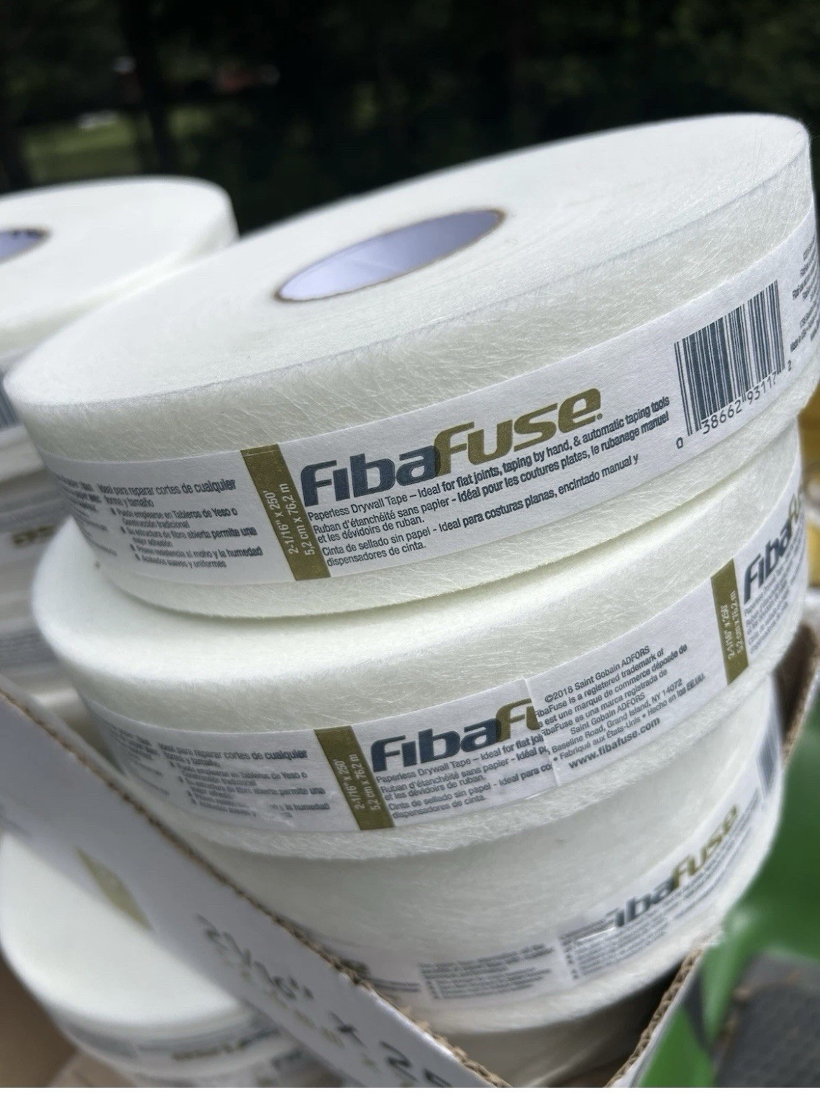 1-Case of 10 Rolls FibaFuse 2-1/16″x 250′ White Paperless Drywall Joint Tape NEW