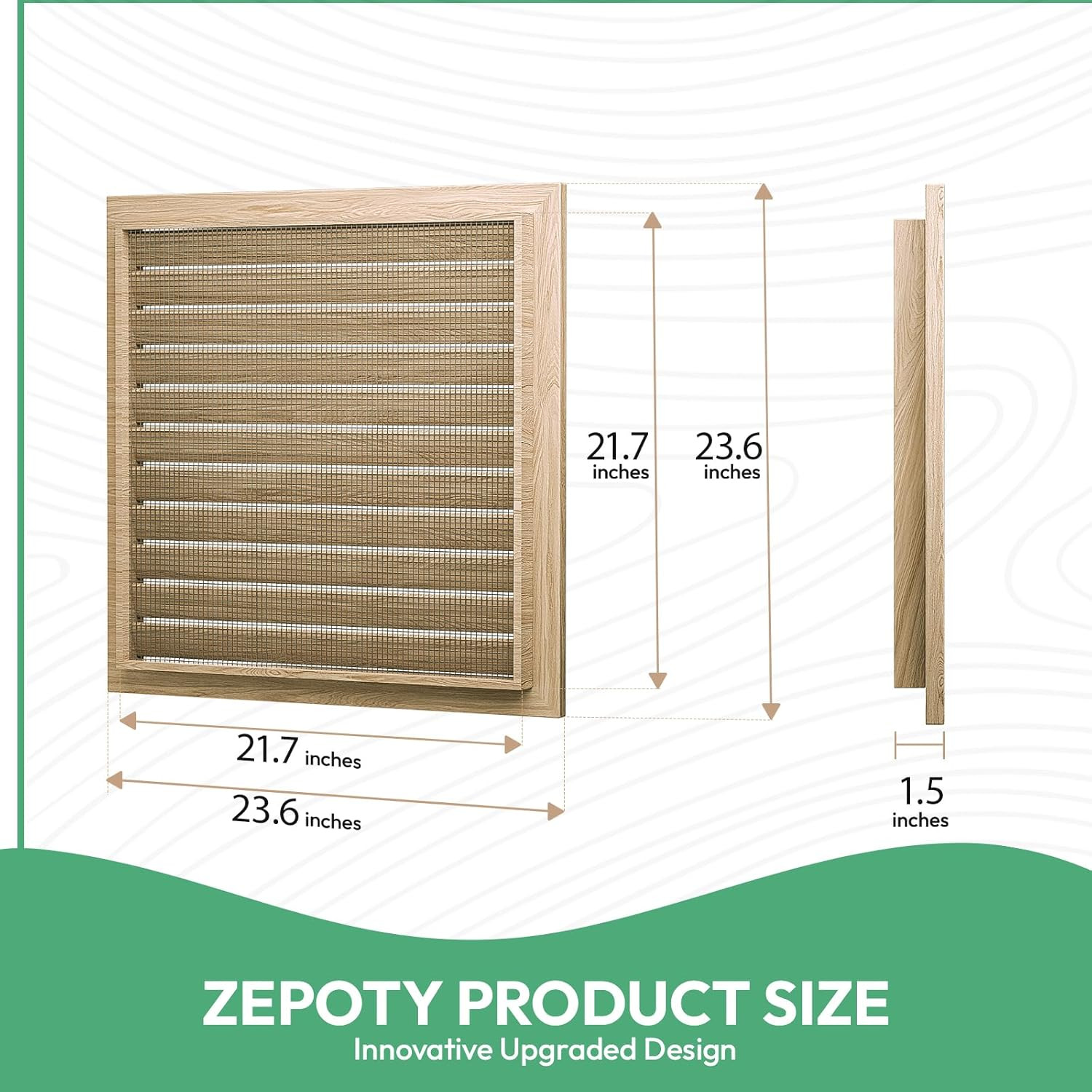 24″ X 24″ Wood Gable Vent with Metal Screen – Large Ventilation Solution, Painta