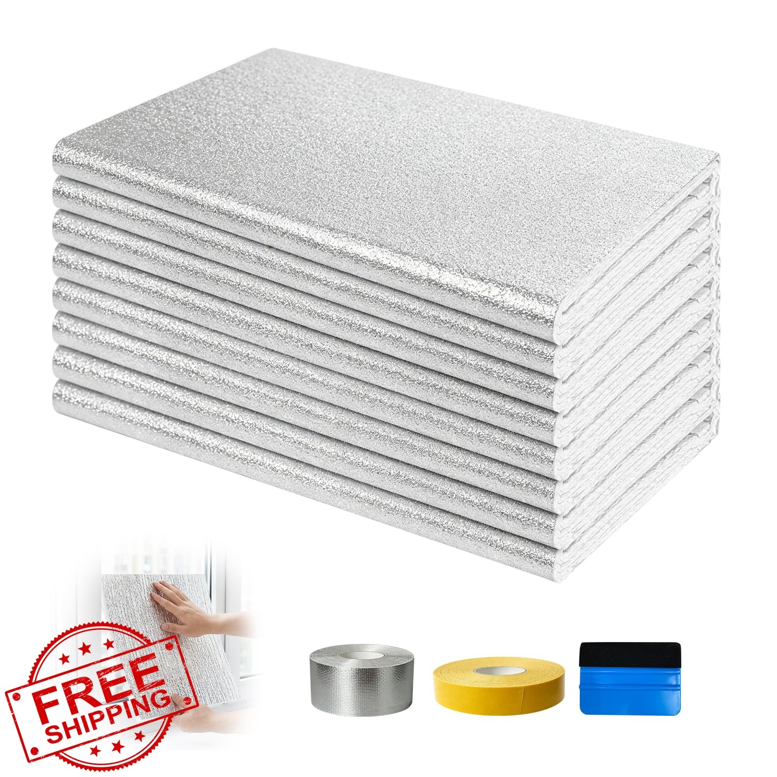 Xenjum 8 PCS 24″x48″ Garage Insulation Kit