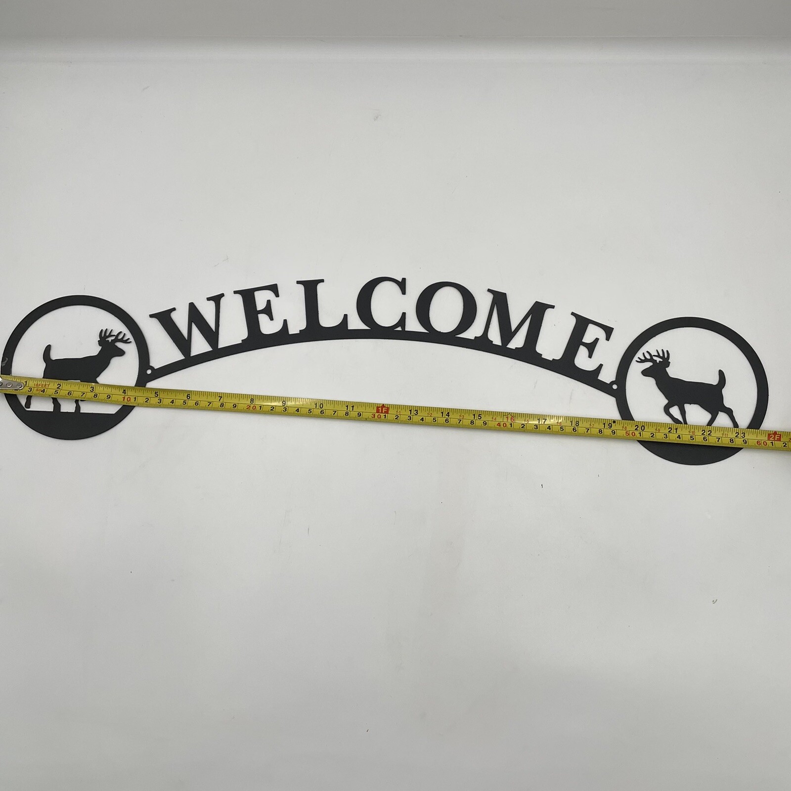 Mule Deer Welcome Sign Metal Lodge Cabin Home Decor Ranch