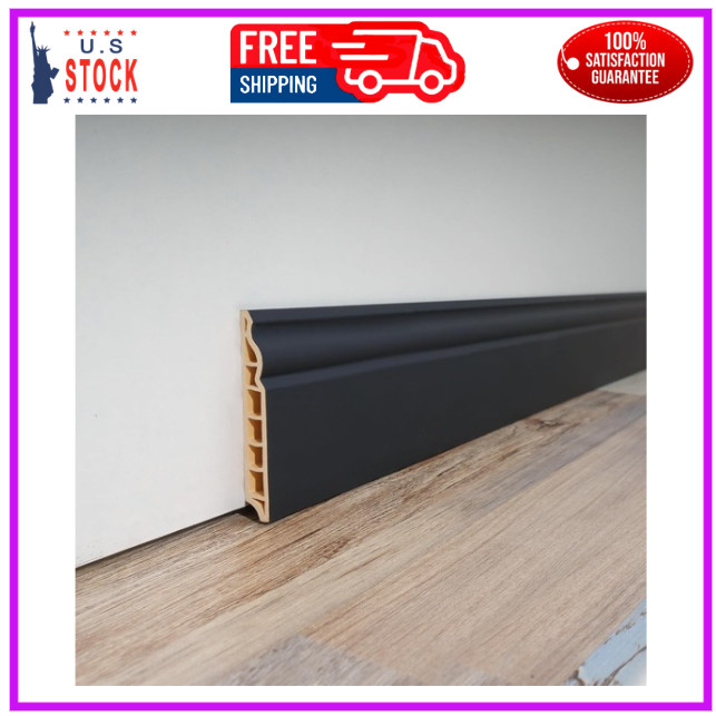 Wall Baseboard Molding Trim 8-Pack of 56 x 3.2 in., High Impact Polystyrene Skir